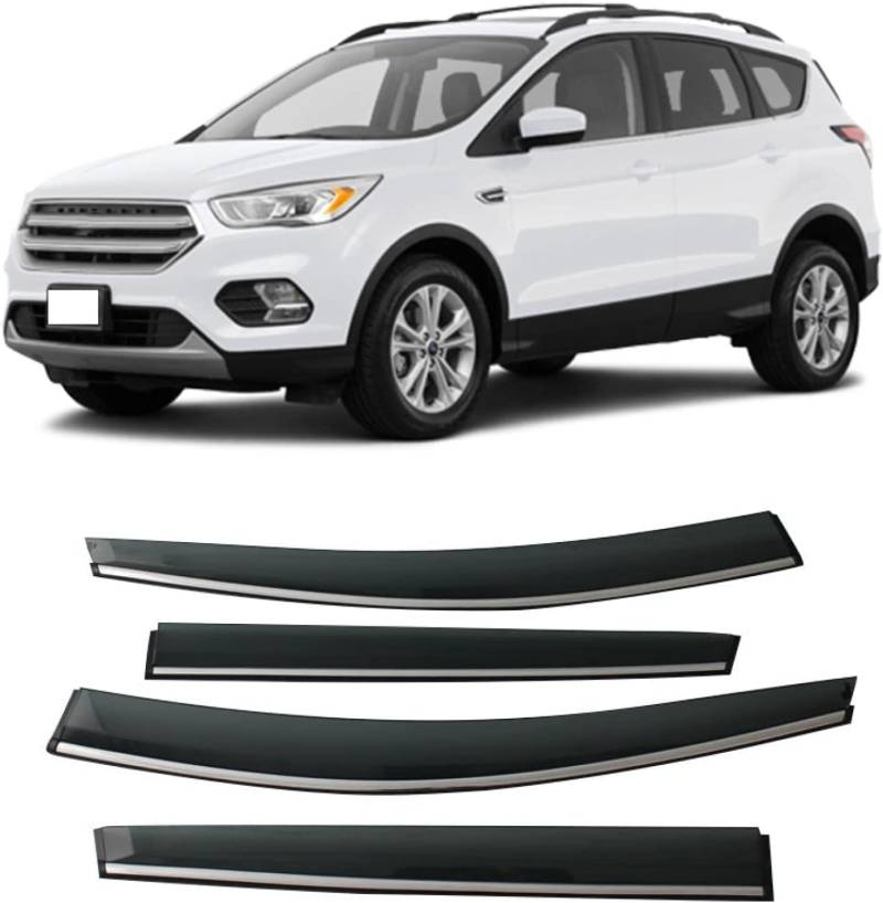 HCGLED 4 stück Auto Seitenfenster Abweiser Visiere Für Ford Kuga Escape 2013-2019 Visier Schutz Vent Markisen Unterstände Regenschutz Tür Ventvisor von HCGLED