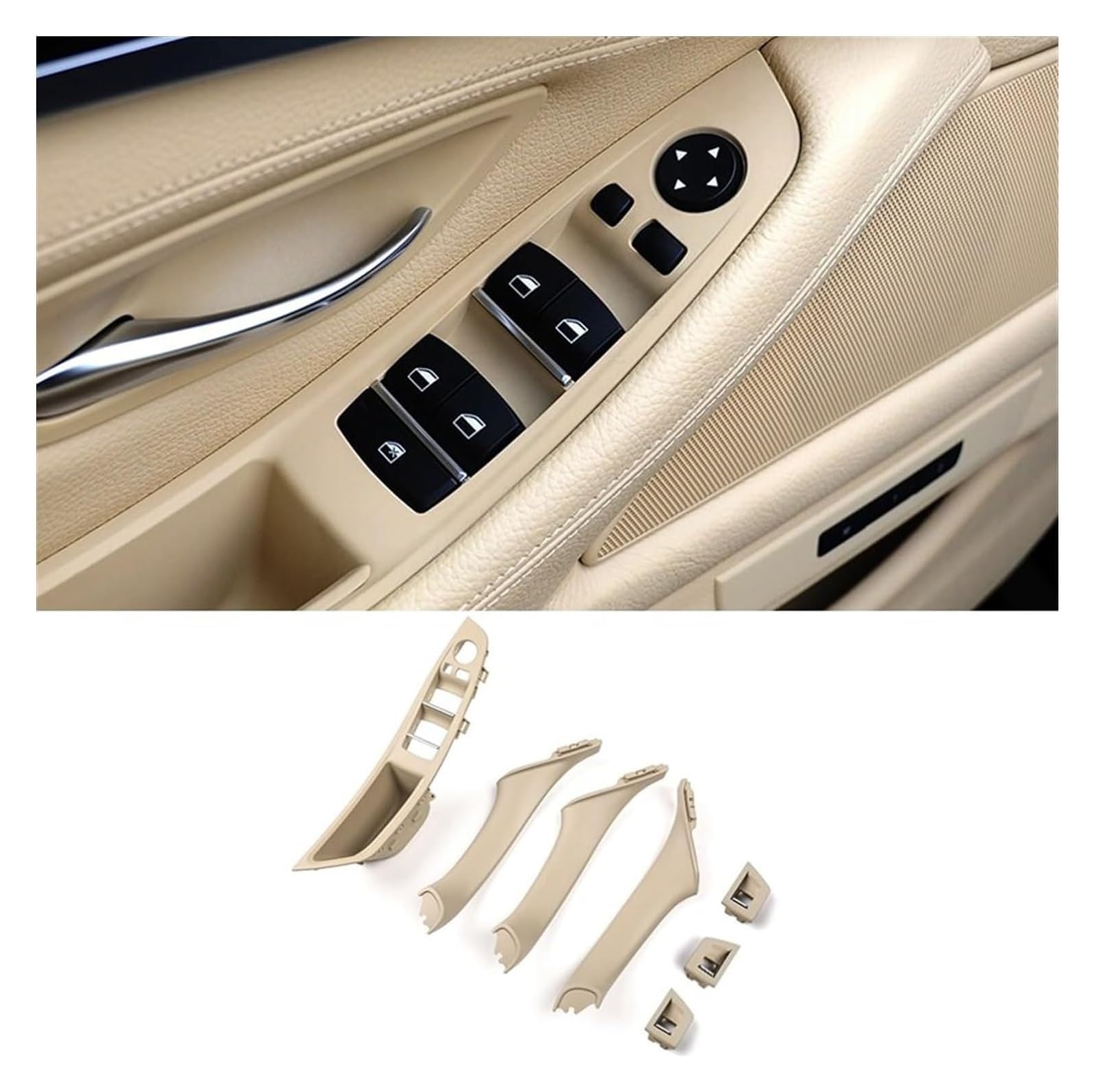 Autotürgriff Innenraum Für 5 Series F10 2011-2016 Auto-Innenverkleidung Tür-Zuggriffabdeckung Innentür-Zuggriff Ersetzen(7pcs Beige) von HCKCLMBMZW