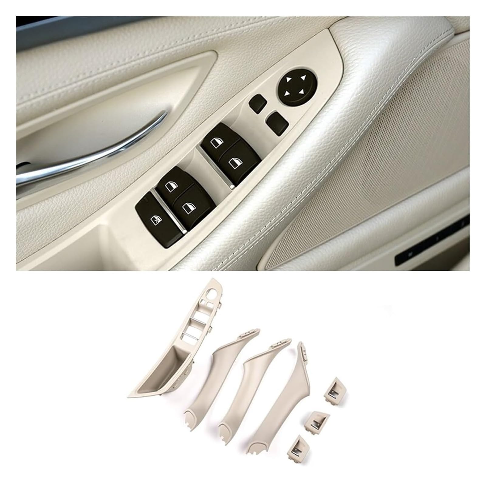 Autotürgriff Innenraum Für 5 Series F10 2011-2016 Auto-Innenverkleidung Tür-Zuggriffabdeckung Innentür-Zuggriff Ersetzen(7pcs Beige White) von HCKCLMBMZW