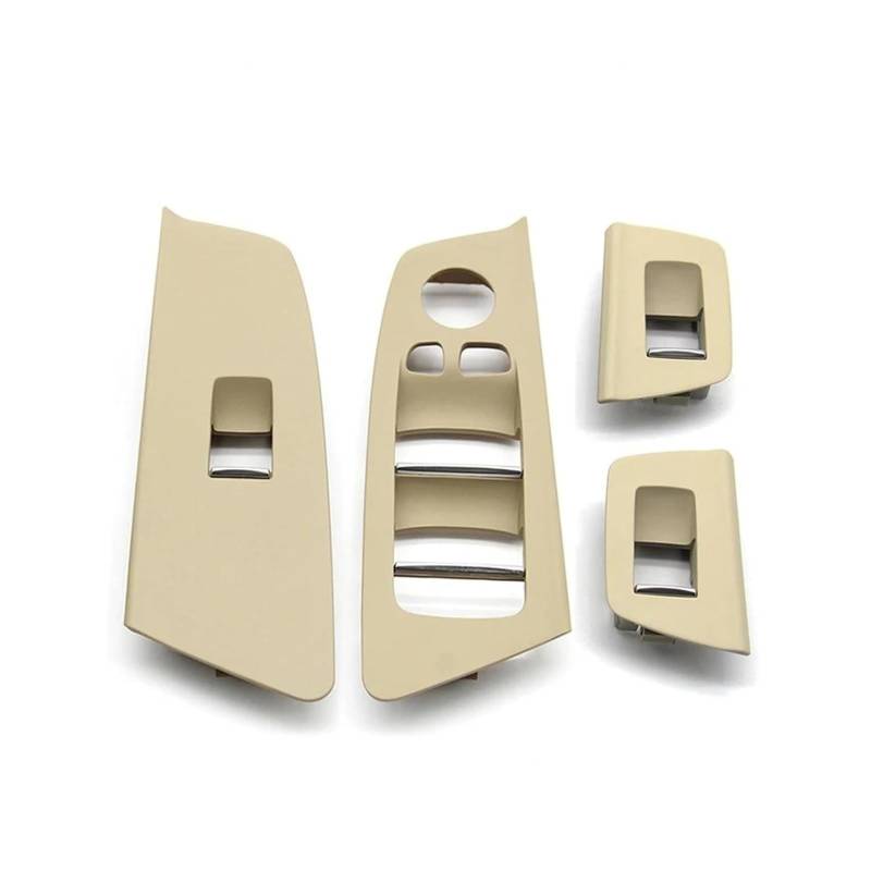 Autotürgriff Innenraum Für 5er-Serie M5 G30 G31 F90 525 528 RHD Innenausstattung Auto Vorne Hinten Tür Fensterheber Schalter Panel Abdeckung Verkleidung(Beige 4pcs Set) von HCKCLMBMZW