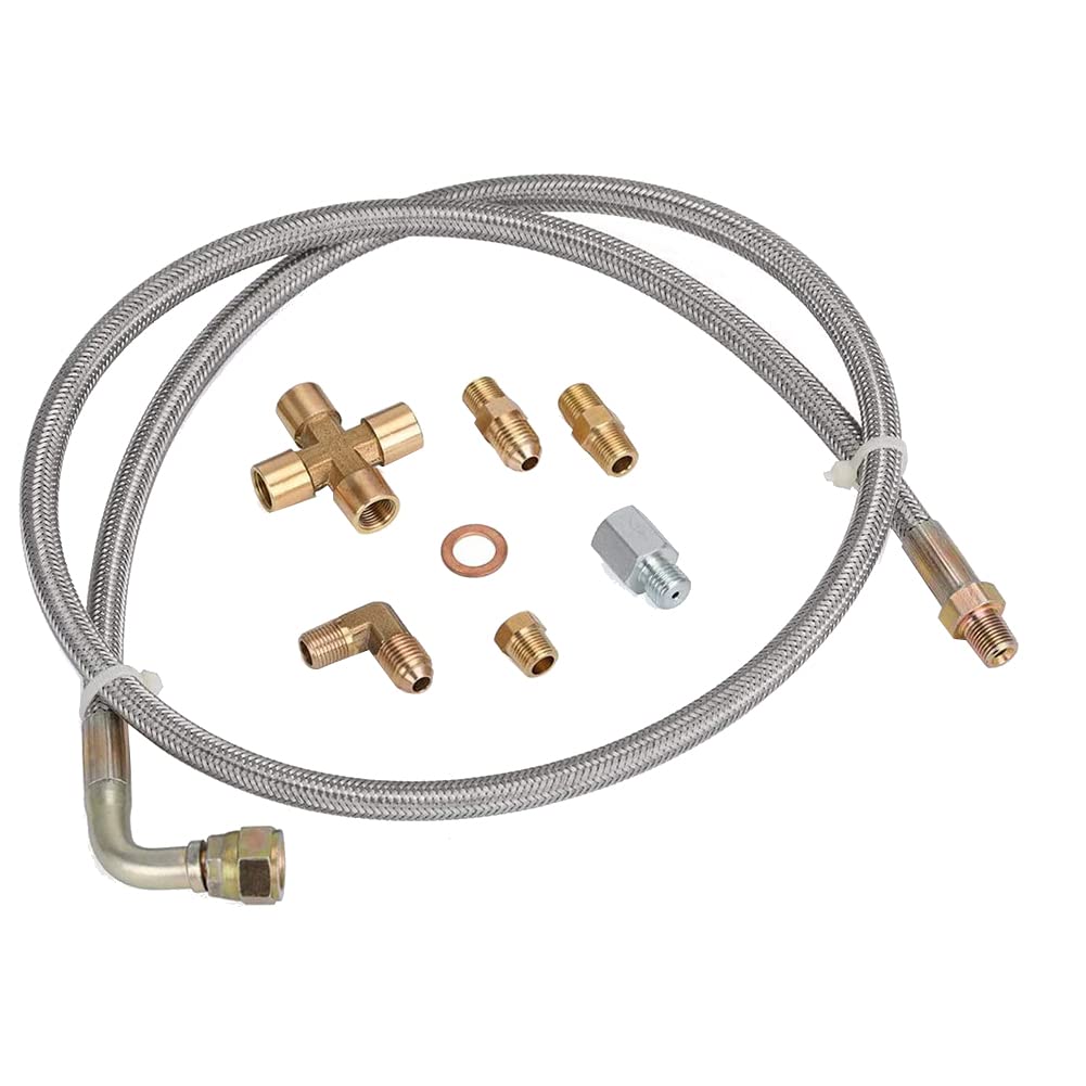 HCLZOE Universelle Turbo-ÖLzuleitung ÖLrüCklaufleitung ÖLablassleitungssatz 1/8 NPT 4AN T3 T4 T3/T4 T04E T70 T66 T67 GT35 GT45 von HCLZOE