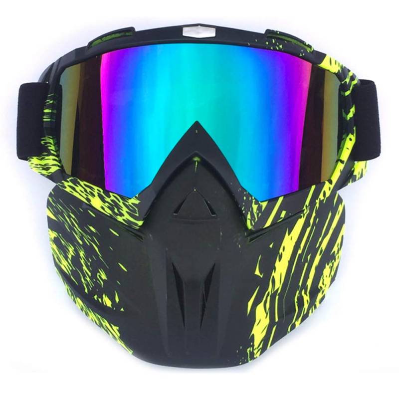 HCMAX Motorrad Schutzbrillen Brille Abnehmbare Gesichtsmaske Helm Nebelfest Winddicht Fahrradbrille zum Offroad Reiten Passen Männer Frau von HCMAX