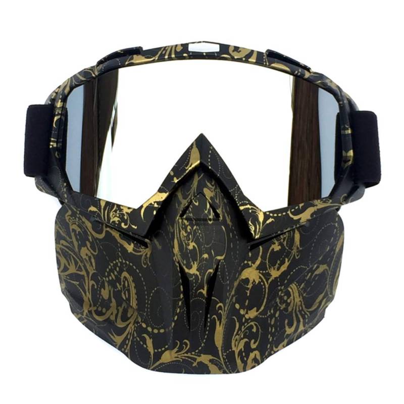 HCMAX Motorrad Schutzbrillen Brille Abnehmbare Gesichtsmaske Helm Nebelfest Winddicht Fahrradbrille zum Offroad Reiten Passen Männer Frau von HCMAX