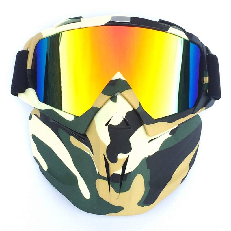 HCMAX Motorrad Schutzbrillen Brille Abnehmbare Gesichtsmaske Helm Nebelfest Winddicht Fahrradbrille zum Offroad Reiten Passen Männer Frau von HCMAX