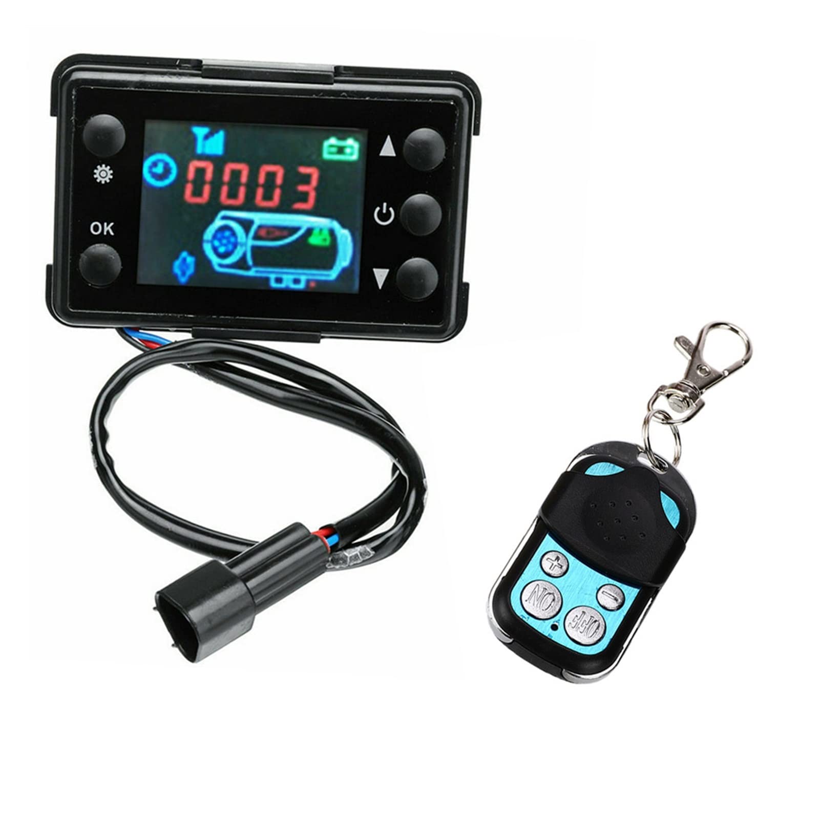 HCPGBGLBTF 1. 2V / 24V LCD Display Thermostat Monitor Switch + Fernbedienung Zubehör for 5kw / 8kw Auto Heizung Parkplatz Dieselhitzer Heizungsteile und Zubehör(As picture show) von HCPGBGLBTF