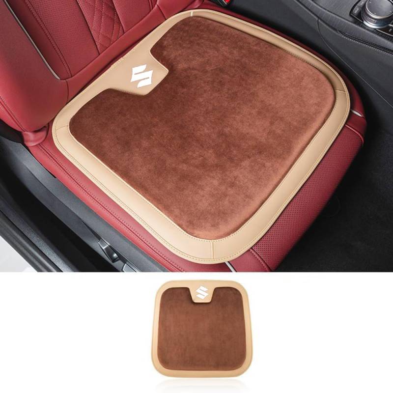 HCXYSZLB Auto Sitzbezüge Sets für AAA, Winter Warme Sitzbezug Autositzbezüge Dicken Auto Sitzauflage Sitzschoner Sitzauflagen Innenraum Zubehör,A-Beige+Brown von HCXYSZLB