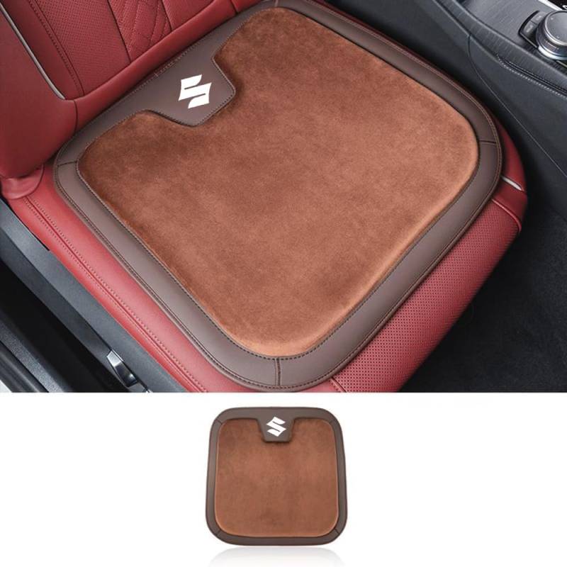 HCXYSZLB Auto Sitzbezüge Sets für Suzuki Grand Vitara 2005-2025, Winter Warme Sitzbezug Autositzbezüge Dicken Auto Sitzauflage Sitzschoner Sitzauflagen Innenraum Zubehör,A-Brown von HCXYSZLB