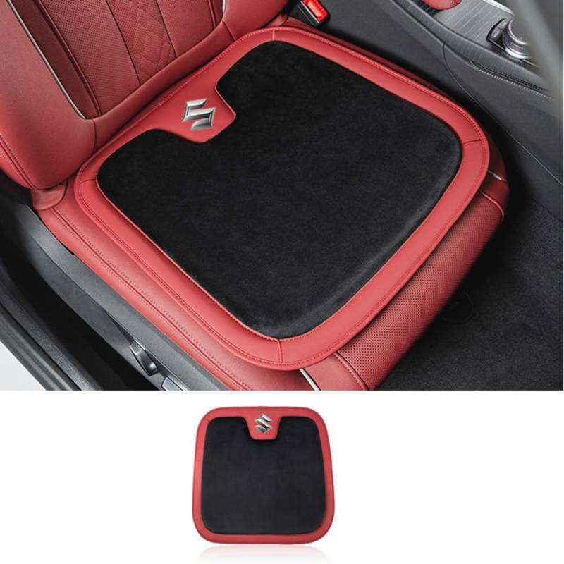 HCXYSZLB Auto Sitzbezüge Sets für Suzuki Kizashi 2010-2025, Winter Warme Sitzbezug Autositzbezüge Dicken Auto Sitzauflage Sitzschoner Sitzauflagen Innenraum Zubehör,A-Black+Red von HCXYSZLB