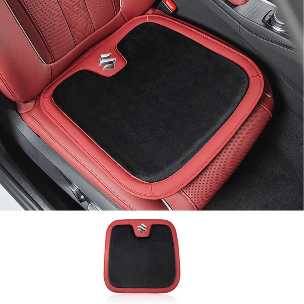 HCXYSZLB Auto Sitzbezüge Sets für Suzuki SX4 I Hatchback 2006-2015, Winter Warme Sitzbezug Autositzbezüge Dicken Auto Sitzauflage Sitzschoner Sitzauflagen Innenraum Zubehör,A-Black+Red von HCXYSZLB