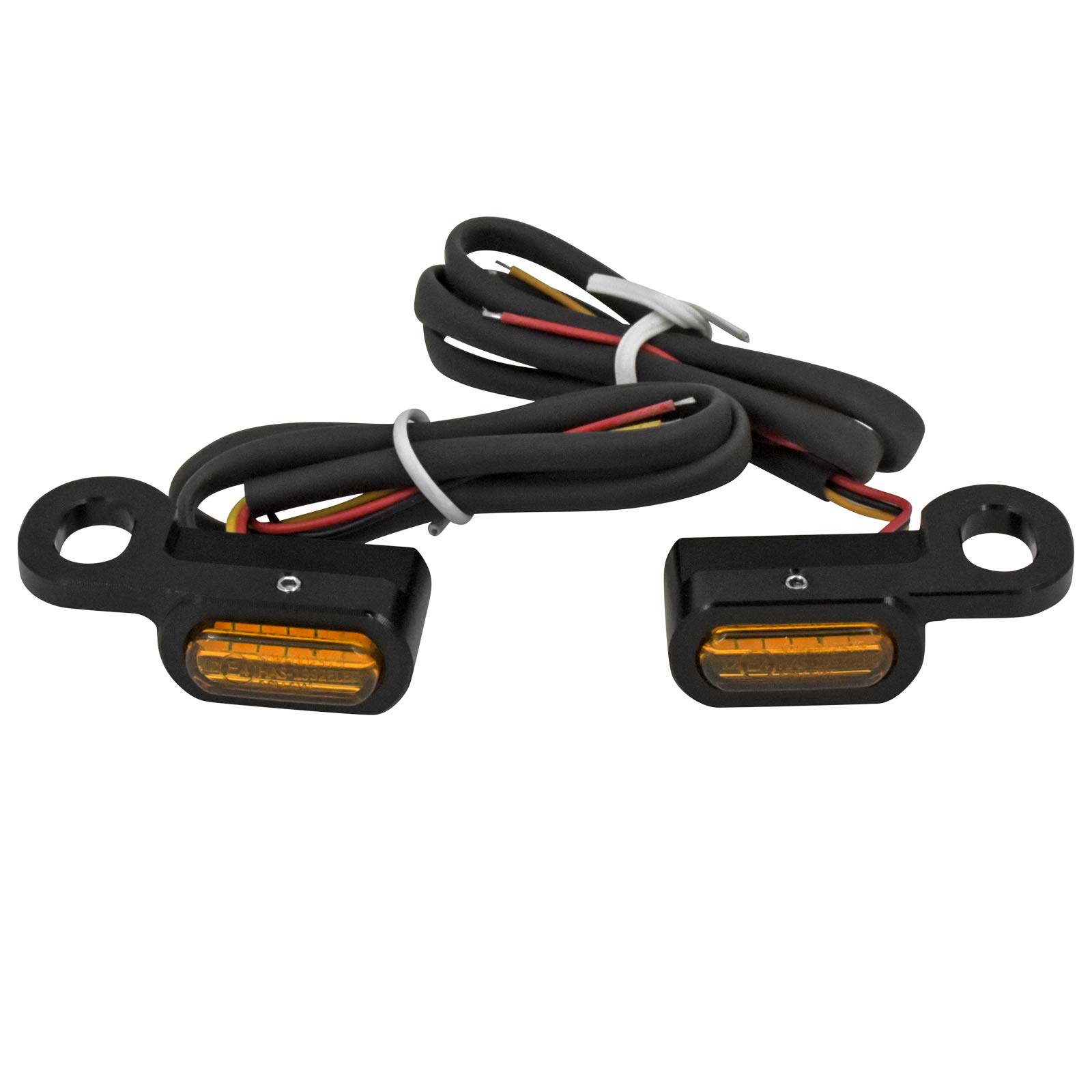 HCmotorku Motorrad LED Mini Blinker Licht Lauflicht Frontblinker Blinker Lichter Fit für Harley Touring Road King Street Gilde Electra Glide 2014-2023 Softail 2016-2017 Amber Lens von HCmotorku