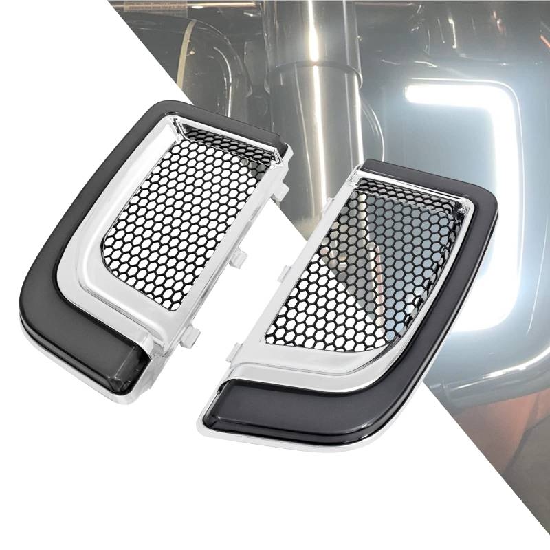 HCmotorku Motorrad LED Verkleidung Untere Grills Blinker Licht Lauflicht Fit für Harley Touring Street Gilde Road King Road Gilde Electra Glide Ultra Limited 2014-2023 Smoke von HCmotorku