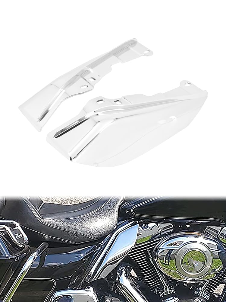 HCmotorku Motorrad Mid Frame Air Heat Deflector Passend für Harley Touring Road King Electra Glide Street Glide Road Glide Tri Glide 2009-2016 Chrom von HCmotorku