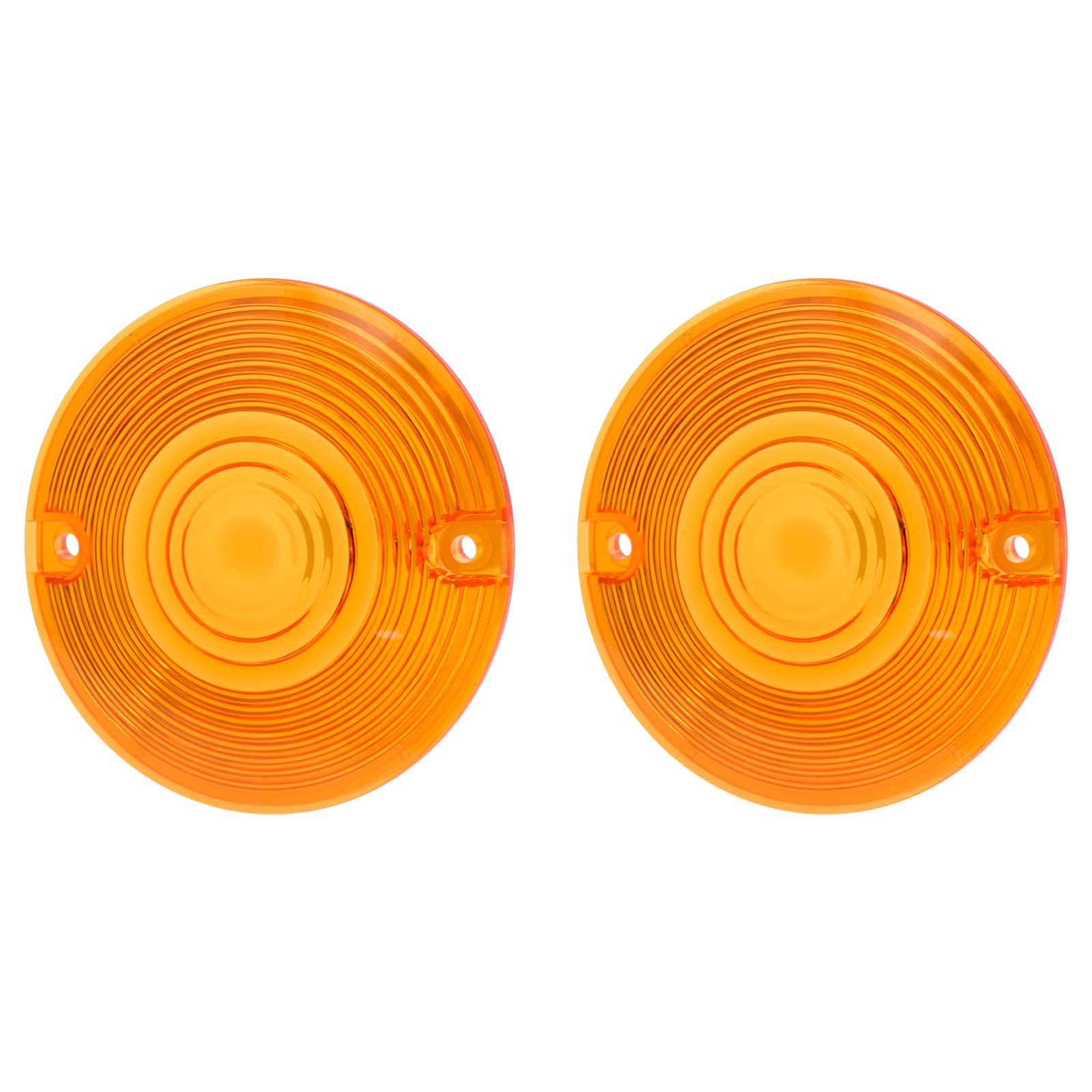 HCmotorku Motorrad-Objektivabdeckung für flache Blinker, 8,9 cm, passend für Harley Touring Road King Electra Glides Ultra Glide Road Glide Street Glide 1986–2023, Orange, 2 Stück von HCmotorku