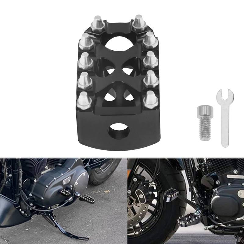 HCmotorku Motorrad Schalthebel Peg MX Style Shift Peg Anti-Rutsch Fußrasten Fit für Harley Touring FLHX Softail Dyna Sportster XL schwarz von HCmotorku