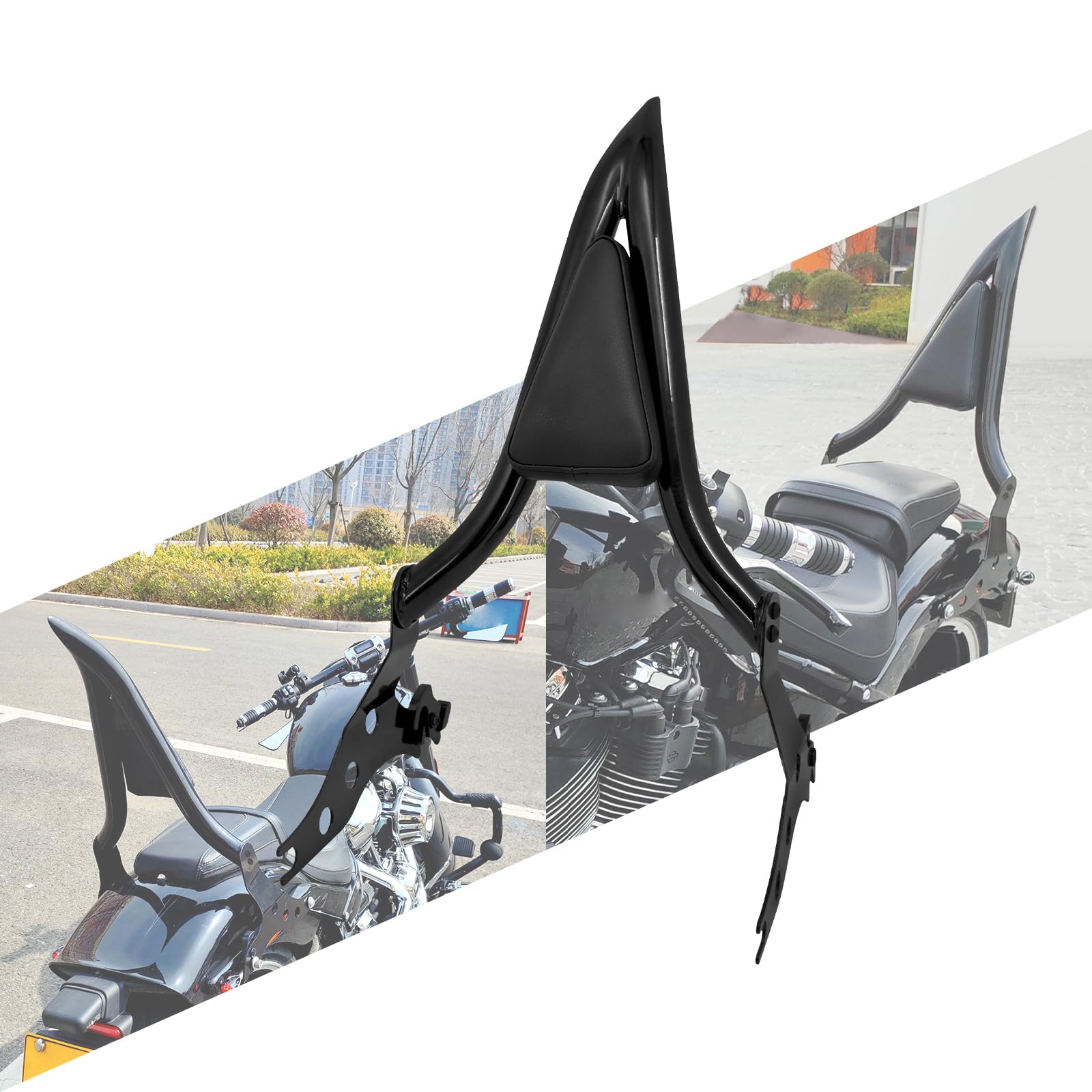 HCmotorku Motorrad Sissy Bar Abnehmbare Rückenlehne Hinten Rückenlehne Hinten Passagier Rückenlehne Kissen Passagier Rückenlehne Pad Fit Für Harley Breakout Fat Boy 2013-2023 Schwarz von HCmotorku