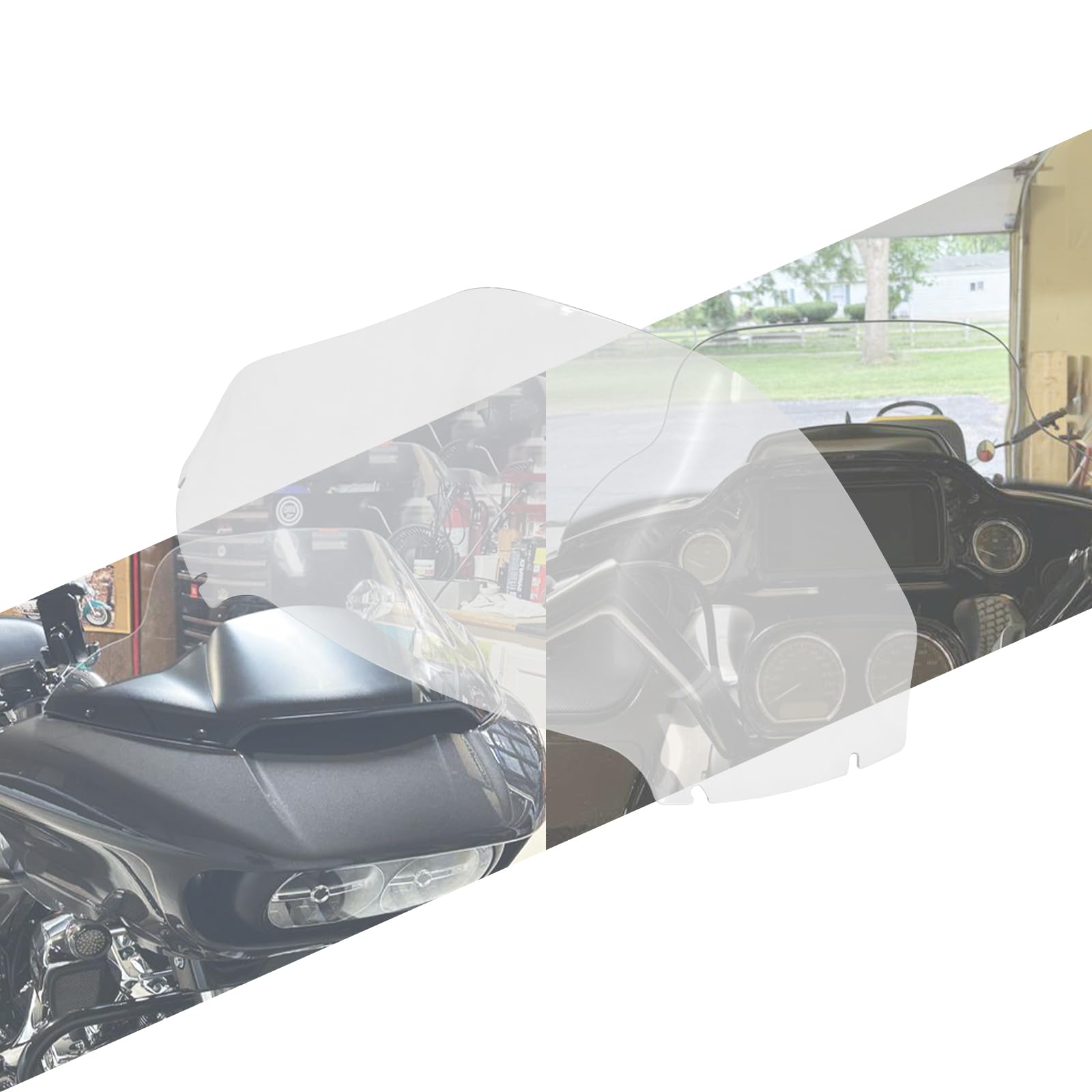 HCmotorku Motorrad-Windabweiser für Windschutzscheibe, 33 cm, Ersatz für Harley Road Glide FLTRX FLTRU FLTR 2015–2023 (transparent) von HCmotorku