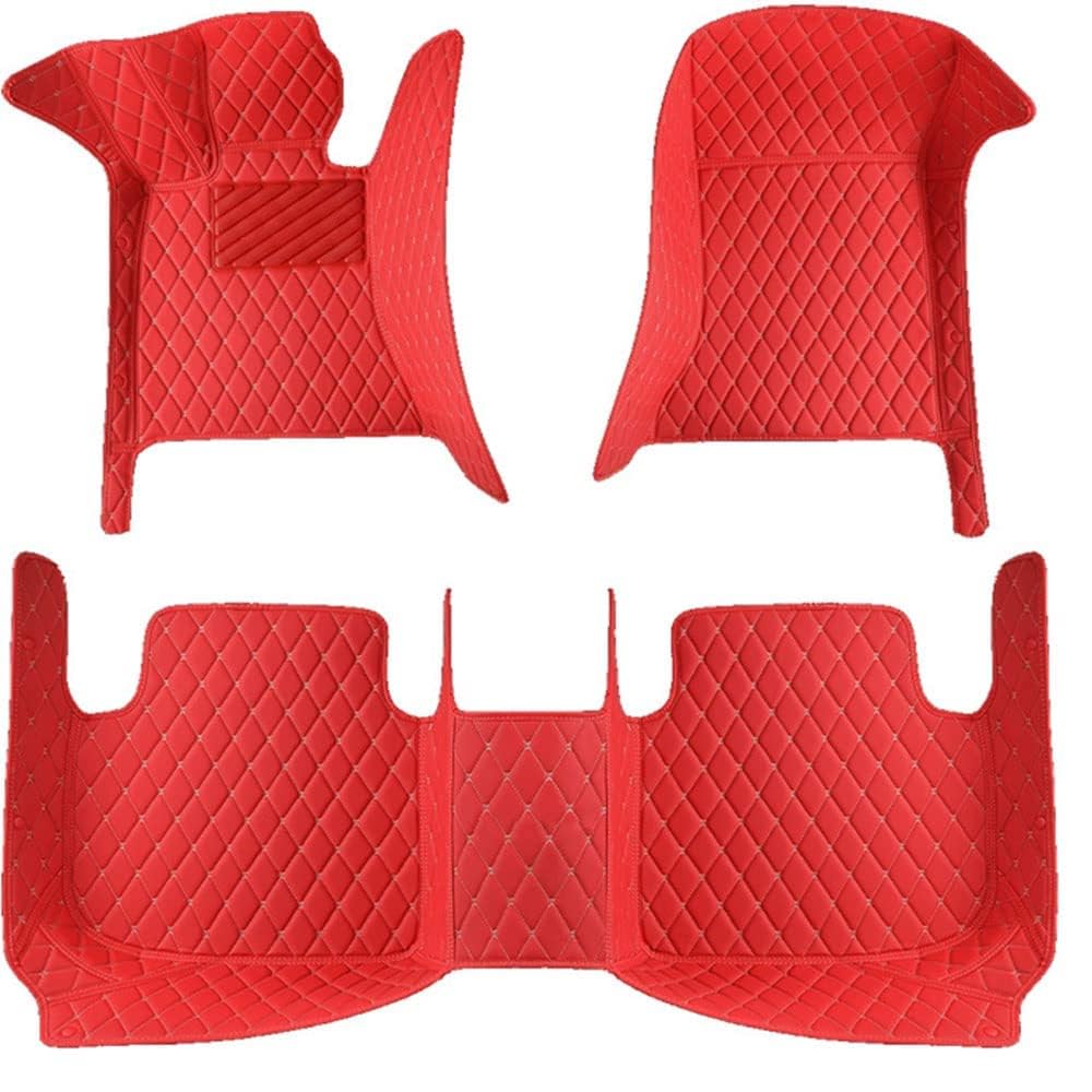 All Inclusive Autofußmatten für Honda CRV 2002 2003 2004 2005 2006 LHD, Wasserdicht und rutschfest Autoteppich, All Wetter Leder Fußmatten, Autoteppich Schutz Mats,D Red von HDAJDWA