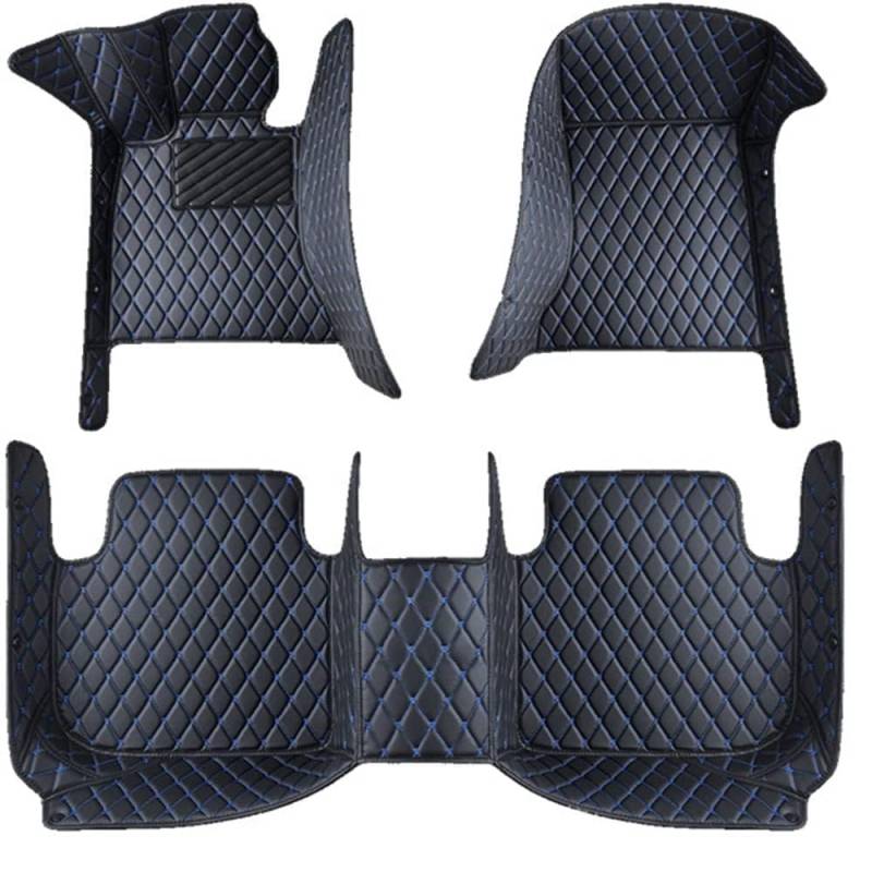 All Inclusive Autofußmatten für Honda CRV 2002 2003 2004 2005 2006 LHD, Wasserdicht und rutschfest Autoteppich, All Wetter Leder Fußmatten, Autoteppich Schutz Mats,I Black+Blue von HDAJDWA