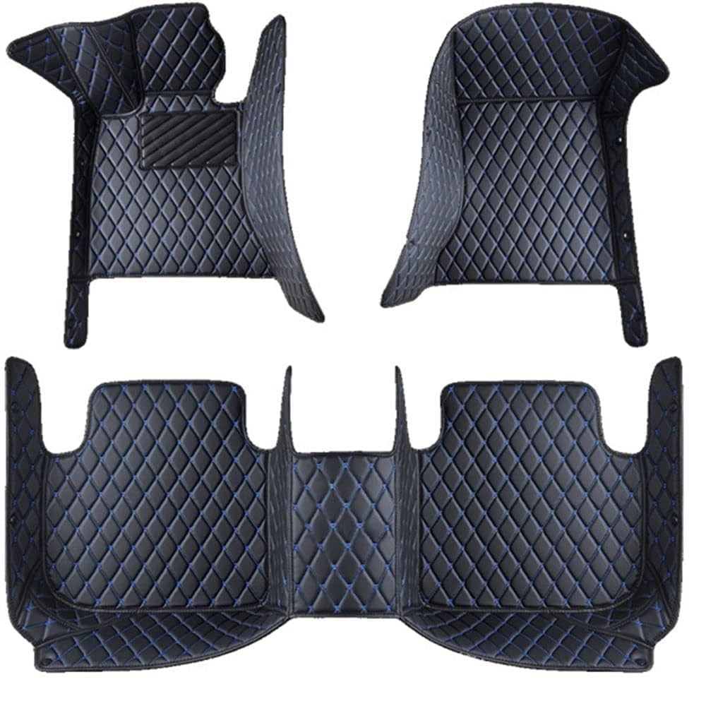 All Inclusive Autofußmatten für Honda CRV 2012 2013 2014 2015 2016 LHD, Wasserdicht und rutschfest Autoteppich, All Wetter Leder Fußmatten, Autoteppich Schutz Mats,I Black+Blue von HDAJDWA