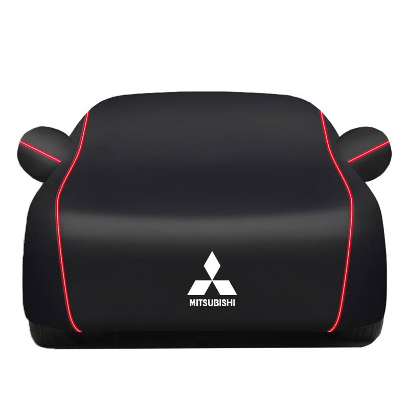 Autoabdeckung für Mitsubishi Grandis（6seats） 2006-2009, Auto Abdeckung Wasserdicht Sonnenschutz Autoplane, Alle Jahreszeiten Oxford-Stoff Autoschutzhülle Autogarage Abdeckung,B Style-Black von HDAJDWA