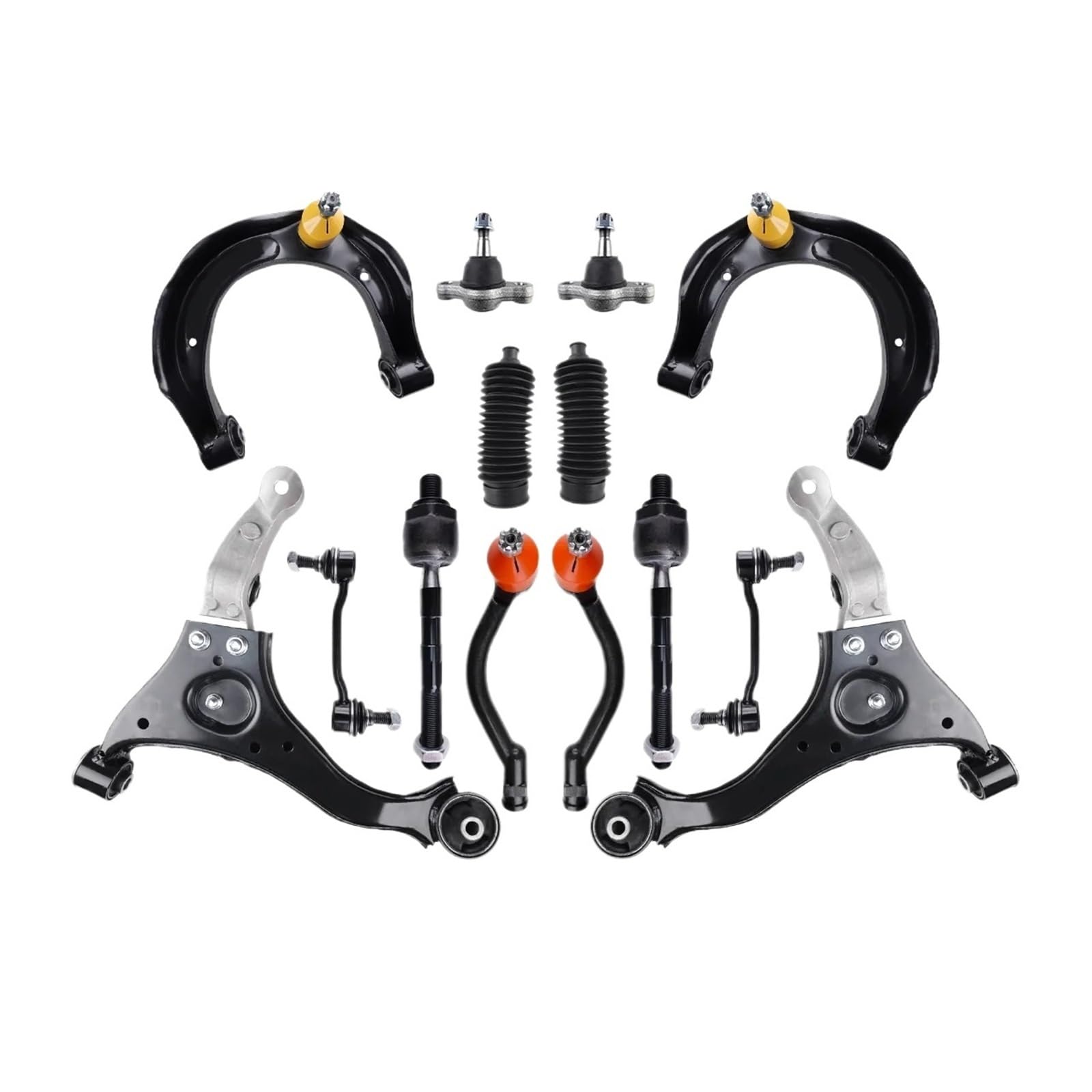 14 Stücke Front Upper Lower Arm Spurstange Boot Stabilisator Link Suspension Kompatibel for Hyundai Sonata 2006 2007 2008 von HDBDFCL