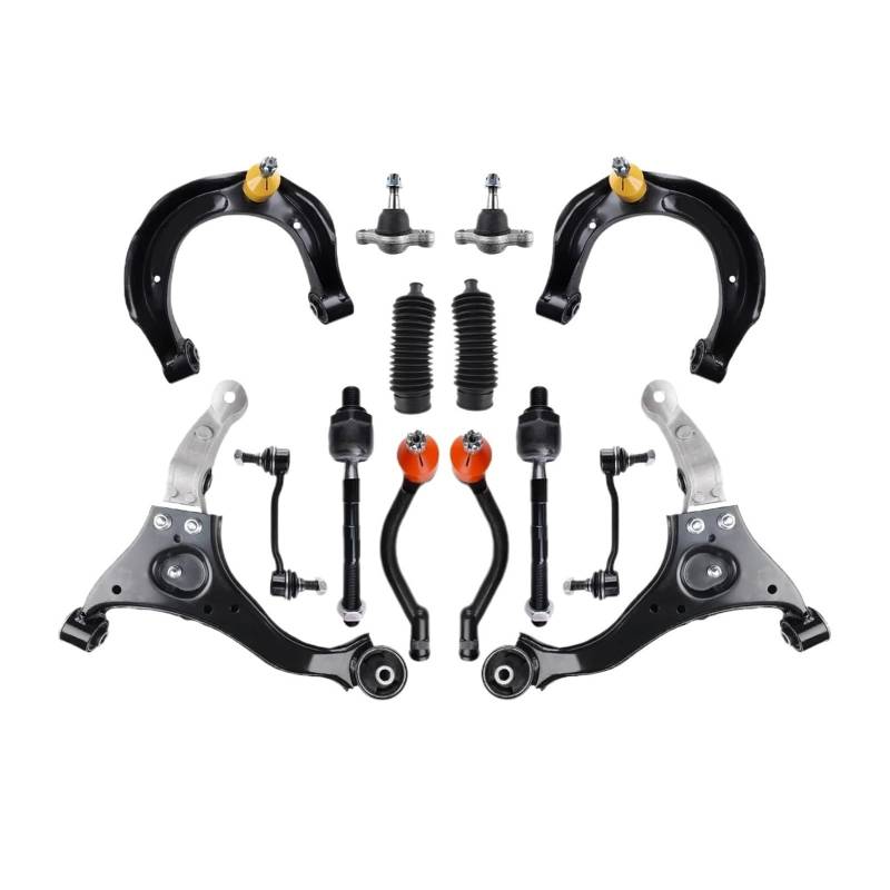 14 Stücke Front Upper Lower Arm Spurstange Boot Stabilisator Link Suspension Kompatibel for Hyundai Sonata 2006 2007 2008 von HDBDFCL