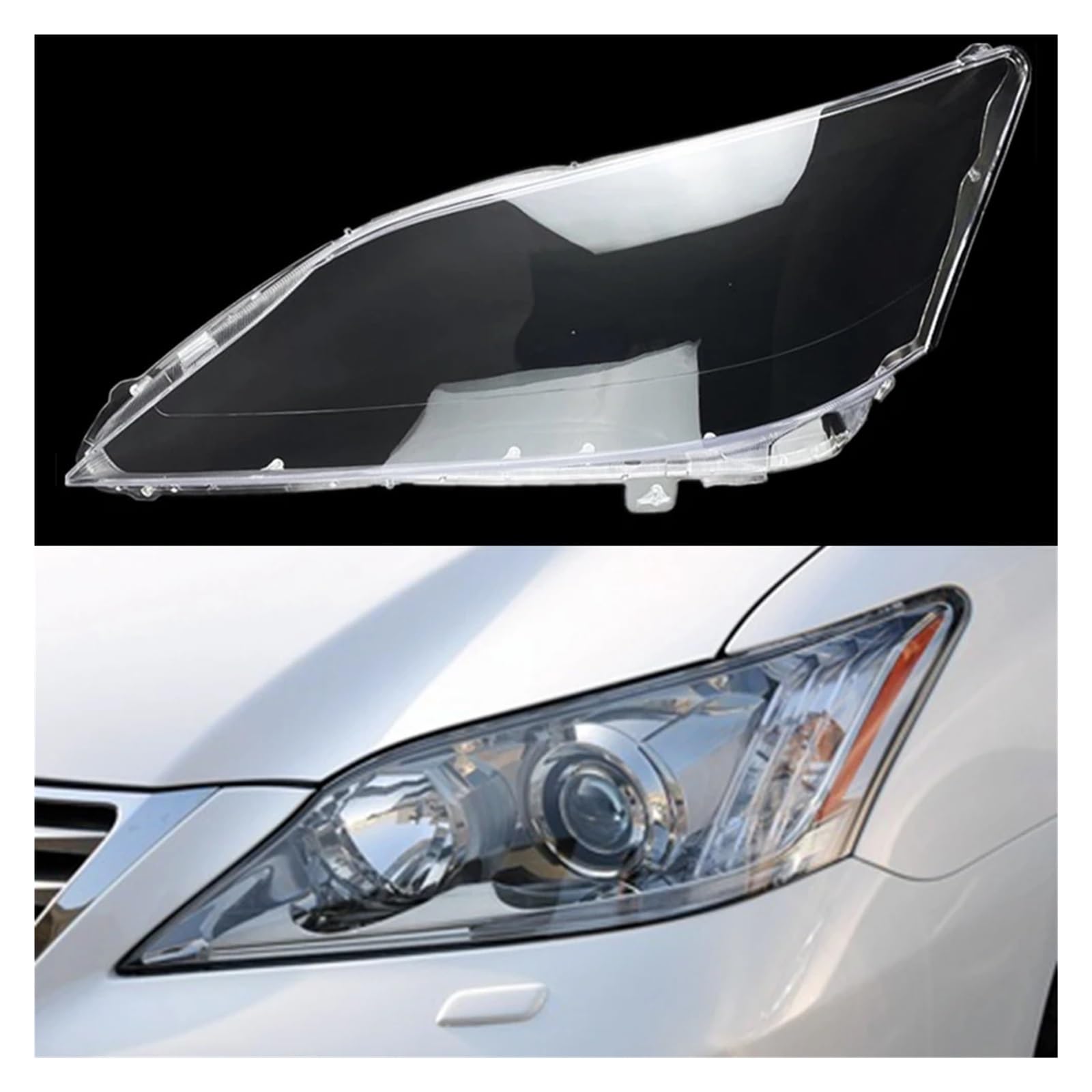 Auto-Frontglaslinse, Lampenschirmschale, kompatibel mit Lexus ES240 ES350 2009 2010 2011 2012, Auto-Lichtgehäuse, transparente Scheinwerferabdeckung(Left) von HDBDFCL