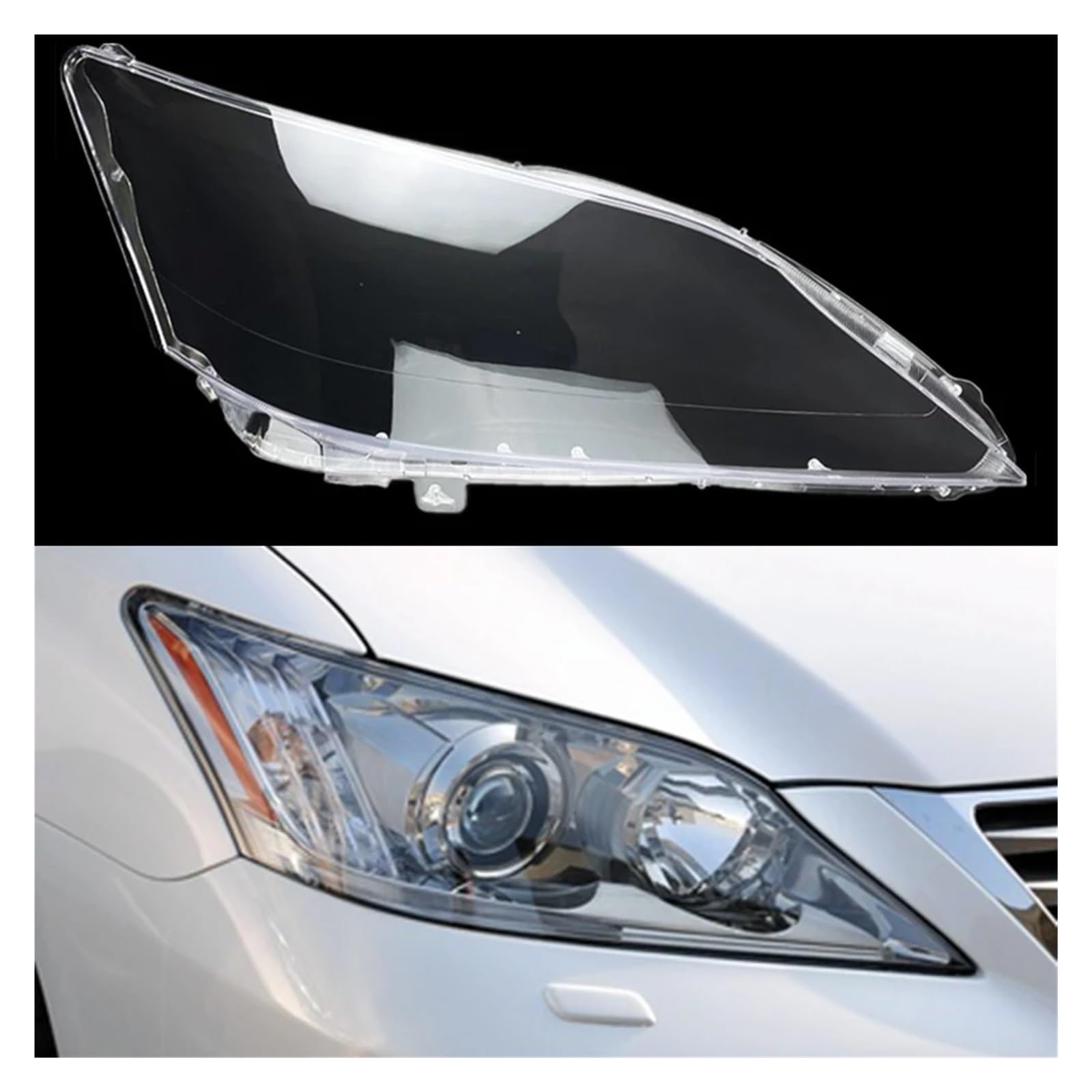 Auto-Frontglaslinse, Lampenschirmschale, kompatibel mit Lexus ES240 ES350 2009 2010 2011 2012, Auto-Lichtgehäuse, transparente Scheinwerferabdeckung(Right) von HDBDFCL