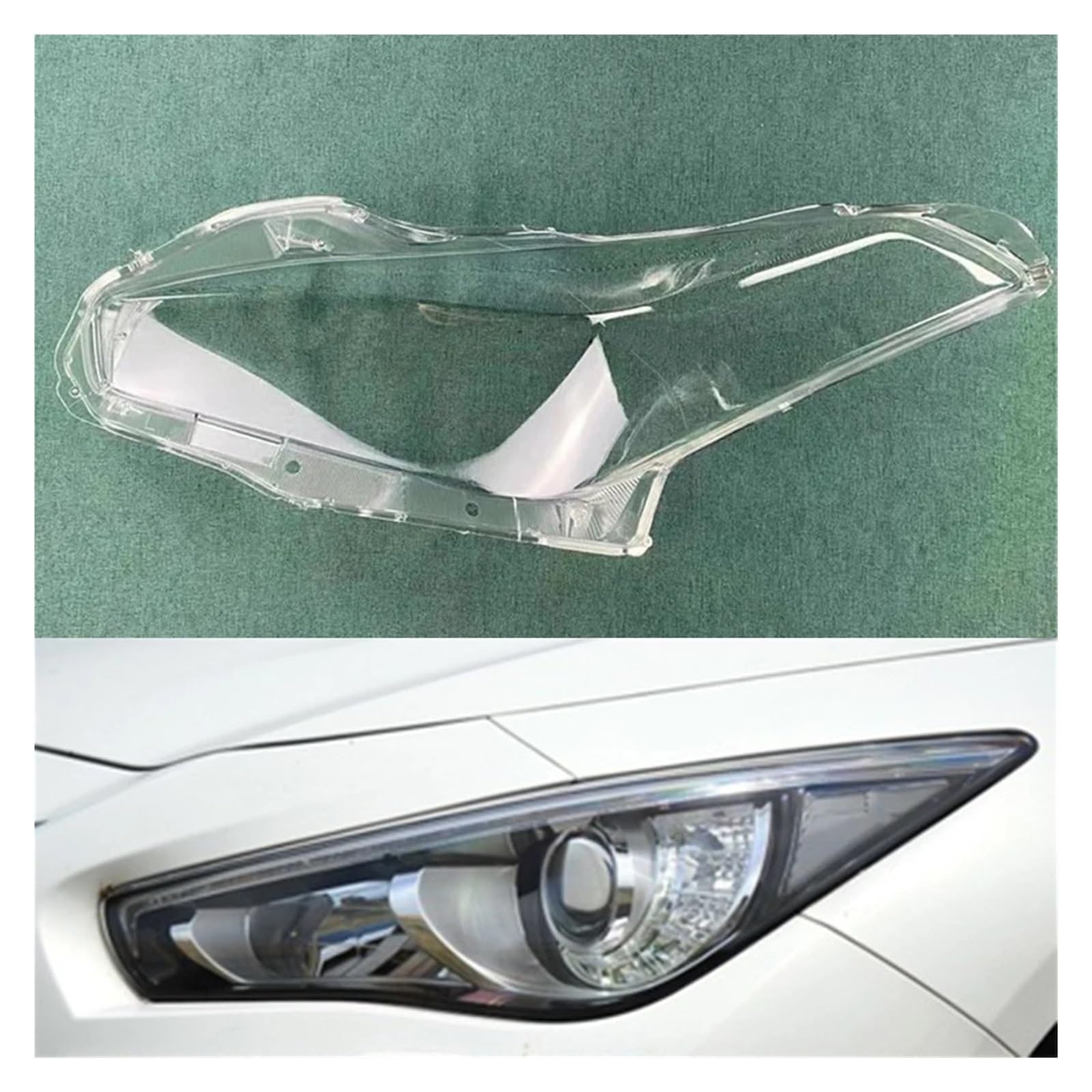 Auto-Frontscheinwerferglas, transparenter Lampenschirm, Lampenschale, Auto-Objektivabdeckung, kompatibel mit Infiniti Q70 2015 2016 2017 2018 2019(Left) von HDBDFCL