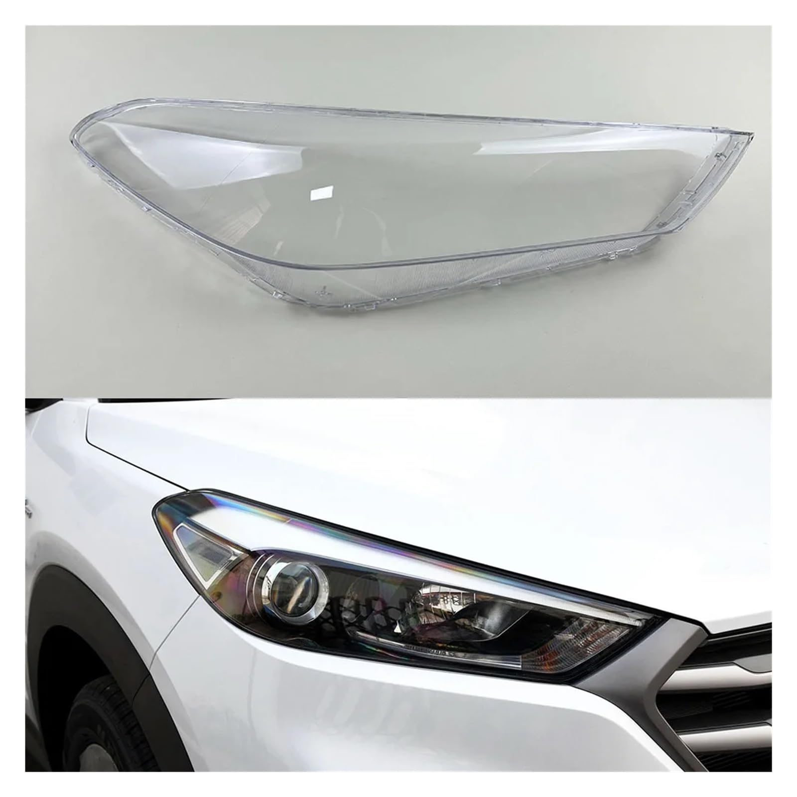 Auto-Frontscheinwerferglas, transparenter Lampenschirm, Lampenschale, Objektivabdeckung, kompatibel mit Hyundai Tucson 2015 2016 2017 2018(1PCS Right Side) von HDBDFCL