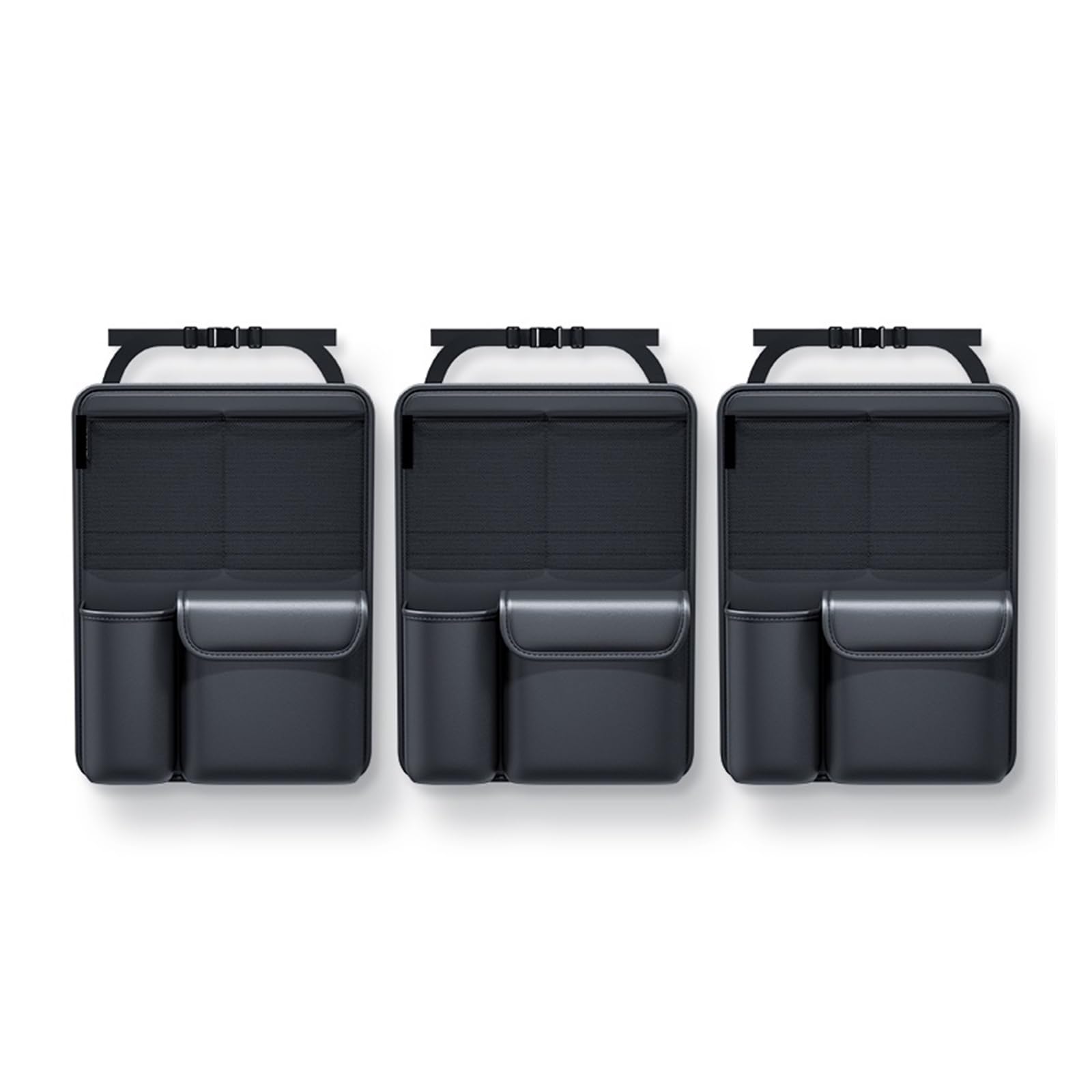 Auto-Kofferraum-Leder-Aufbewahrungstasche Faltbarer Autositz-Rücken-Werkzeug-Organizer Multifunktionale Aufbewahrung SUV-Rücksitz-Hänge-Organizer(Black 3pcs) von HDBDFCL