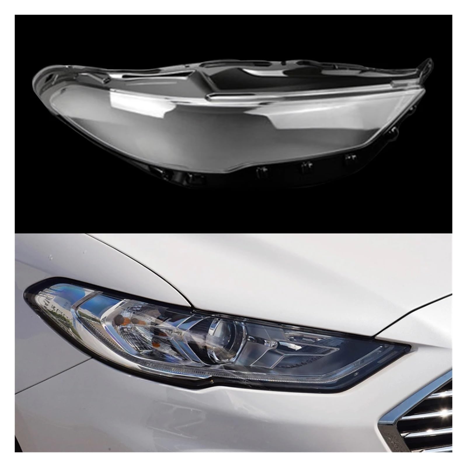 Autoglaslinse, Scheinwerferschale, Auto-Frontscheinwerferabdeckung, Lichtkappen, Masken, transparenter Lampenschirm, kompatibel mit Mondeo 2017 2018 2019(Right) von HDBDFCL