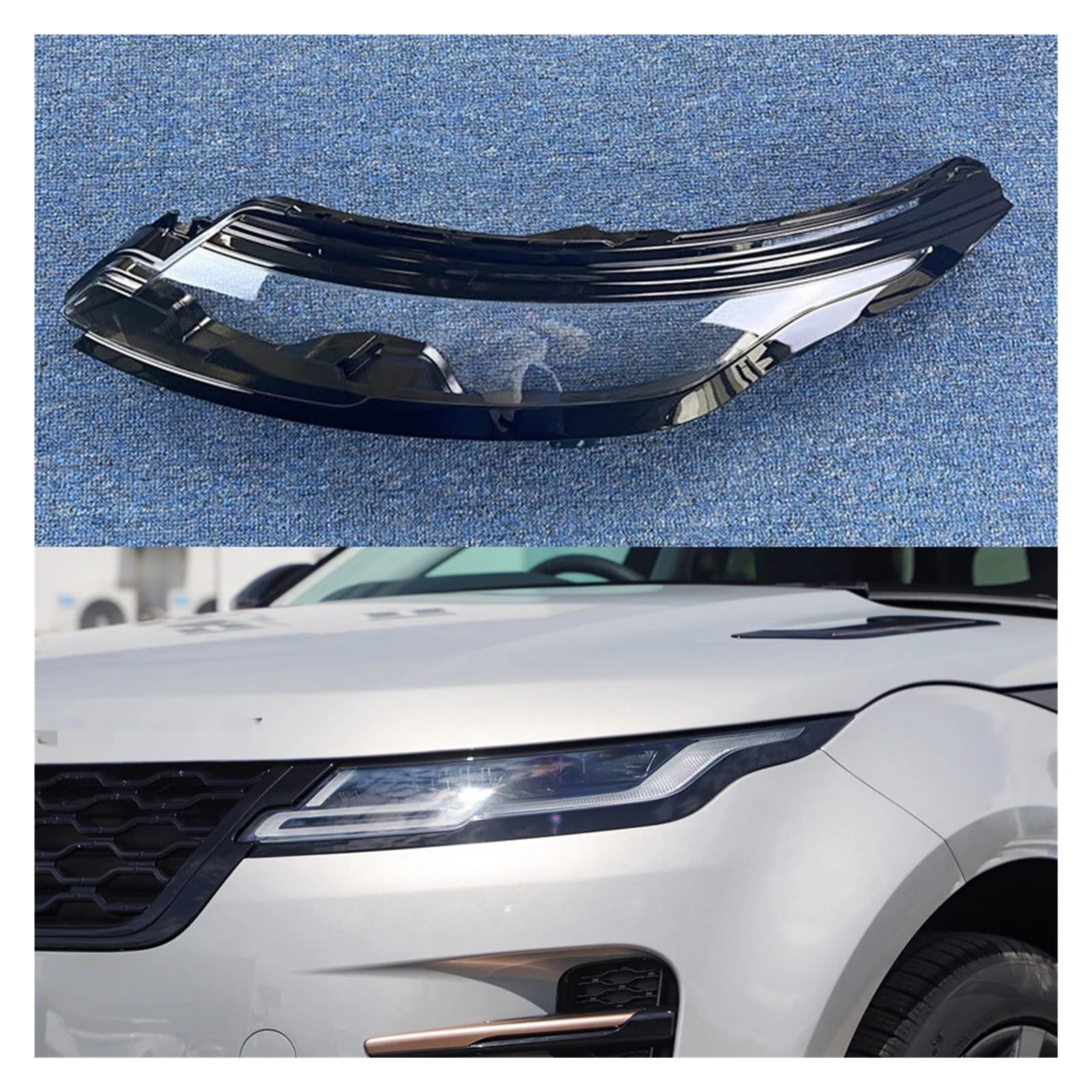 Autoscheinwerfer-Abdeckung, Linse, Glasschale, Frontscheinwerfer, transparenter Lampenschirm, Auto, kompatibel for Land Rover, kompatibel for Range Rover Evoque 2020 2021 2022(Left) von HDBDFCL