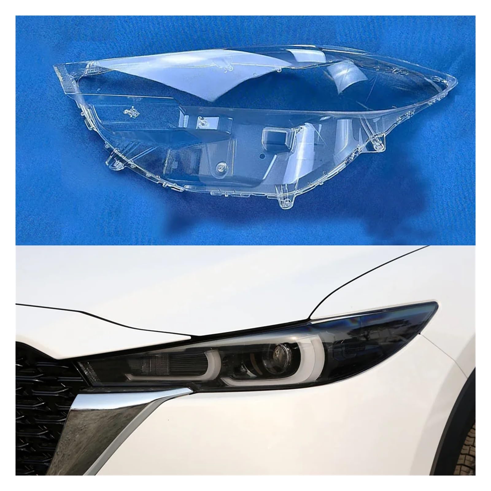 Frontscheinwerferabdeckung, transparente Maske, Lampenschirm, Scheinwerferschale, Linse, kompatibel mit Mazda CX-5 2022 2023(Left) von HDBDFCL