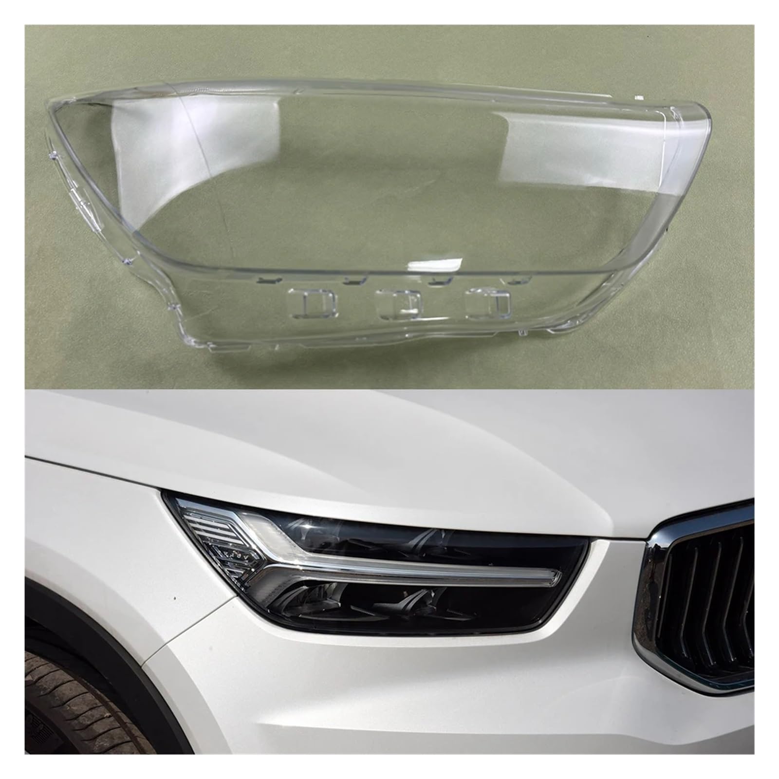 Frontscheinwerferabdeckung, transparenter Lampenschirm, Scheinwerferschale, Lampenschirm, kompatibel mit Volvo XC40 2020 2021 2022(Right) von HDBDFCL