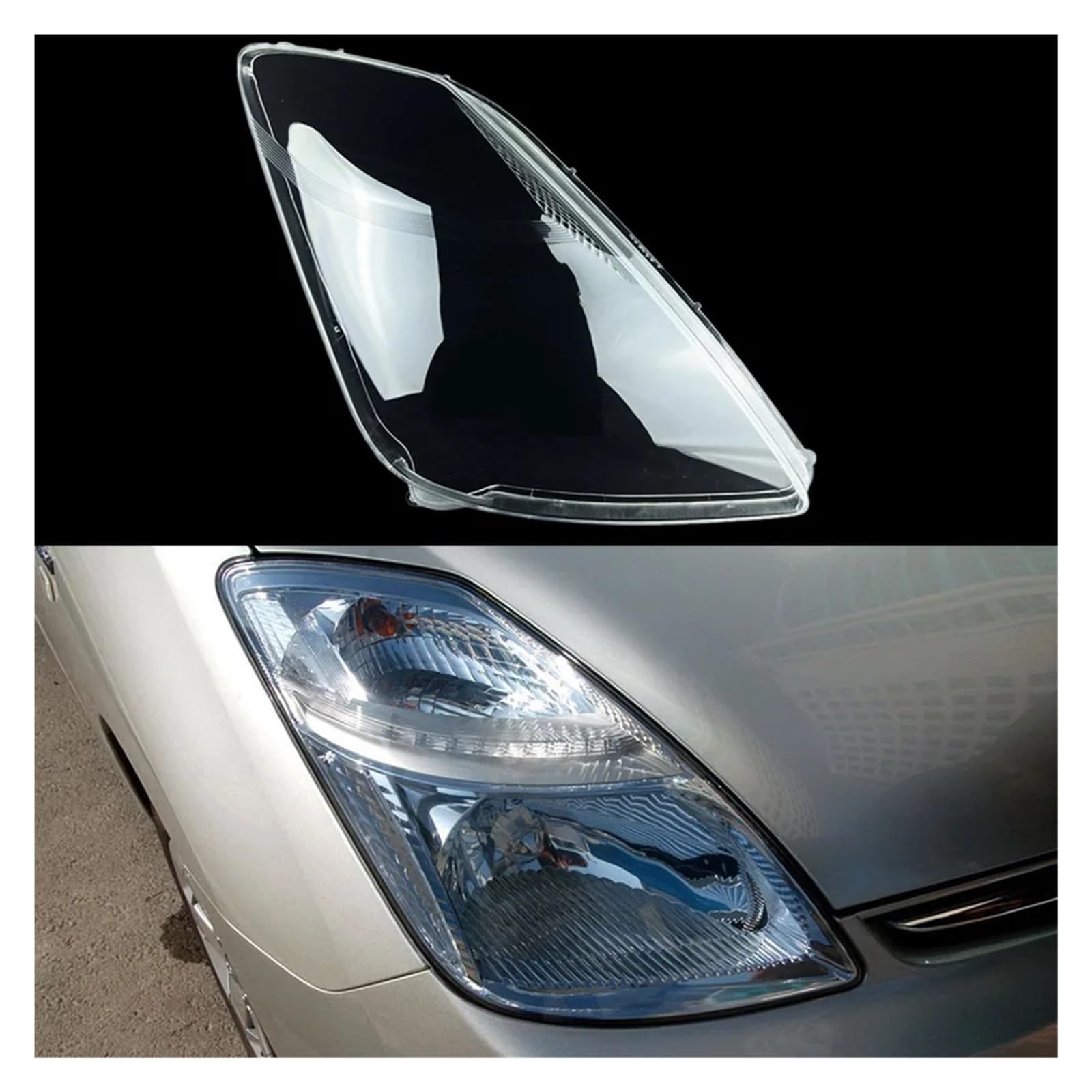 Frontscheinwerferkappen, Scheinwerferabdeckung, Glas, Lampengehäuse, Scheinwerferlinse, transparenter Lampenschirm, kompatibel mit Toyota Prius 2005 2006(Right) von HDBDFCL