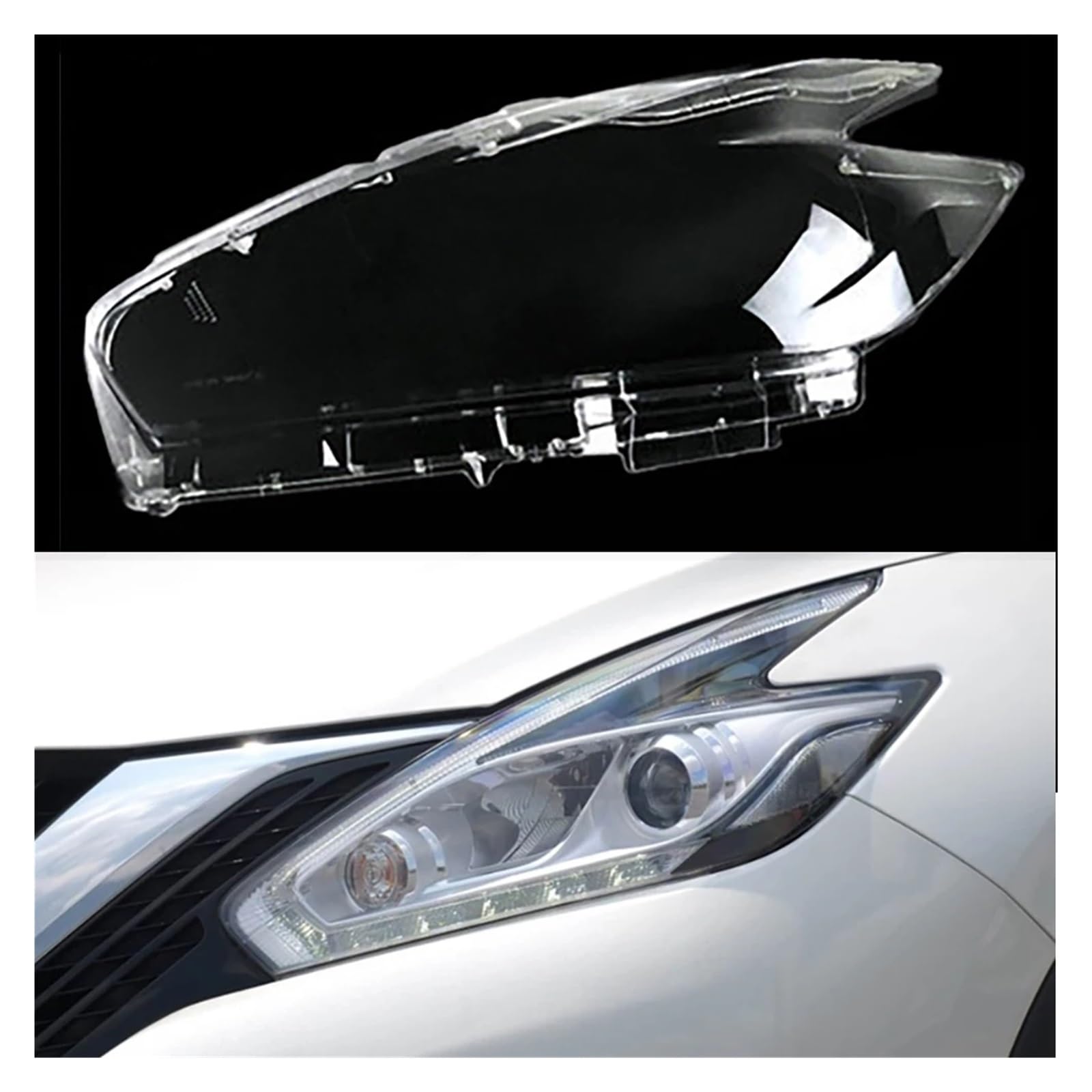 Frontscheinwerferlinse, Glas, Auto-Shell, transparente Abdeckung, Lampenschirm, Lampenabdeckung, kompatibel mit Nissan Murano 2015 2016 2017 2019 2021(Left) von HDBDFCL