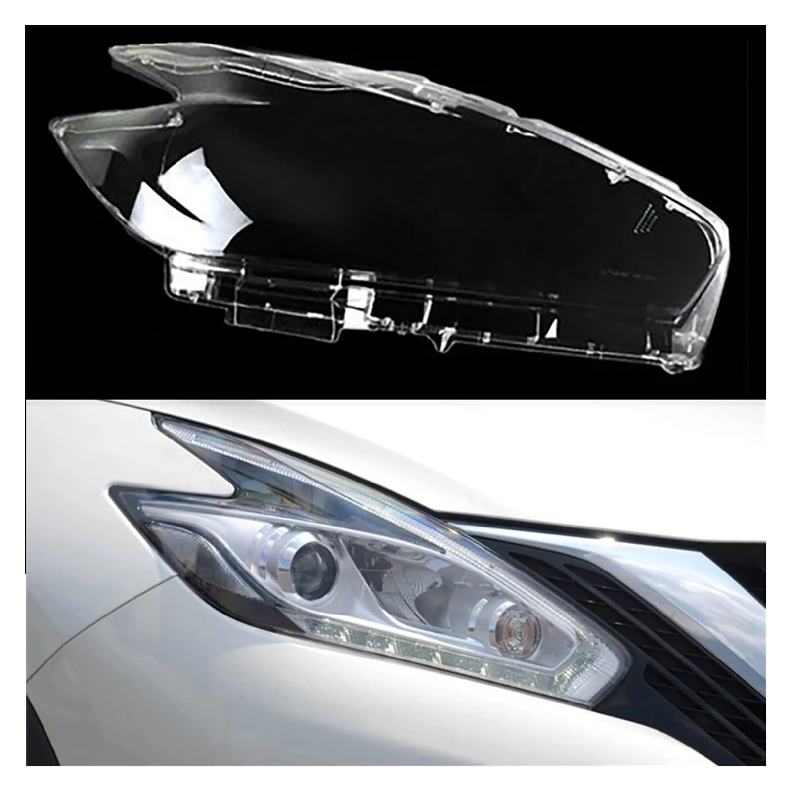 Frontscheinwerferlinse, Glas, Auto-Shell, transparente Abdeckung, Lampenschirm, Lampenabdeckung, kompatibel mit Nissan Murano 2015 2016 2017 2019 2021(Right) von HDBDFCL