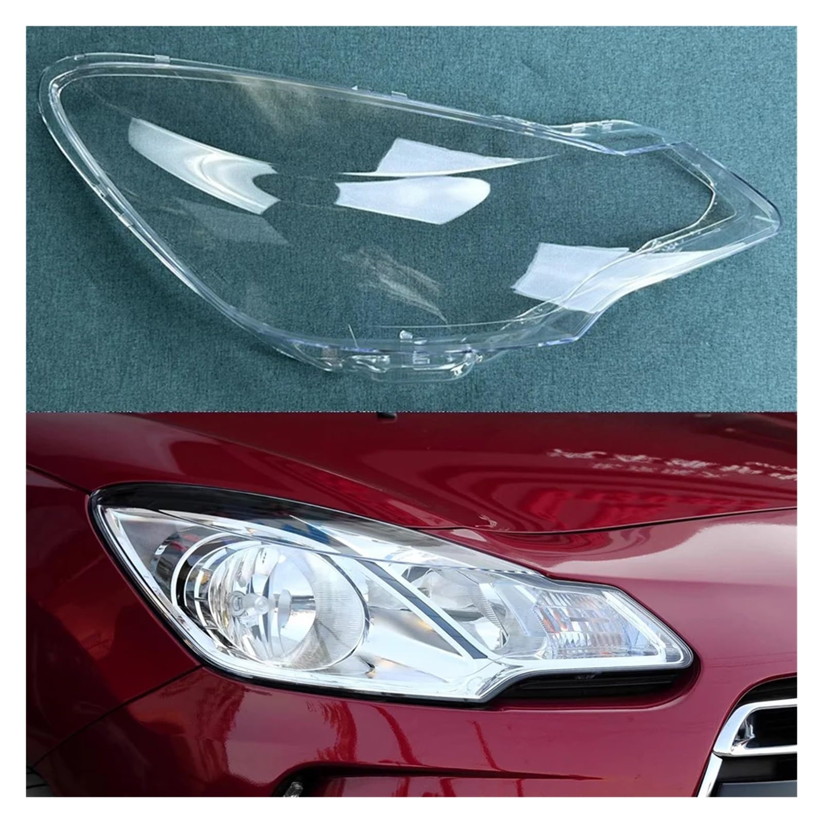 Frontscheinwerferschale, transparente Scheinwerferabdeckung, Lampenschirm, Lampenschirm, kompatibel mit Citroen DS DS 3 2011–2014(Right) von HDBDFCL