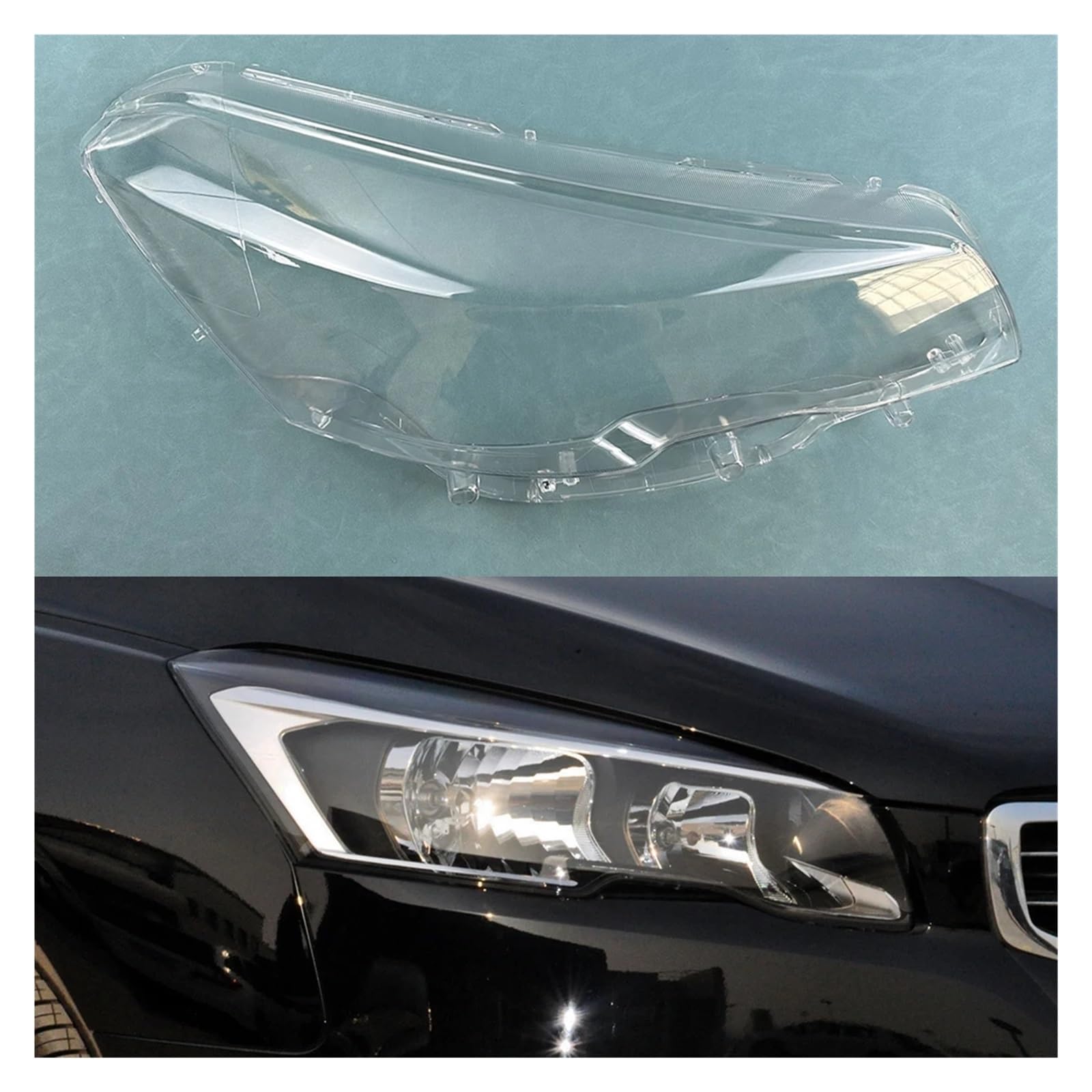 Halogen-Scheinwerferabdeckung, transparente Scheinwerferschale, Objektiv-Lampenschirm, kompatibel mit Peugeot 508 2015 2016(1PCS Right Side) von HDBDFCL