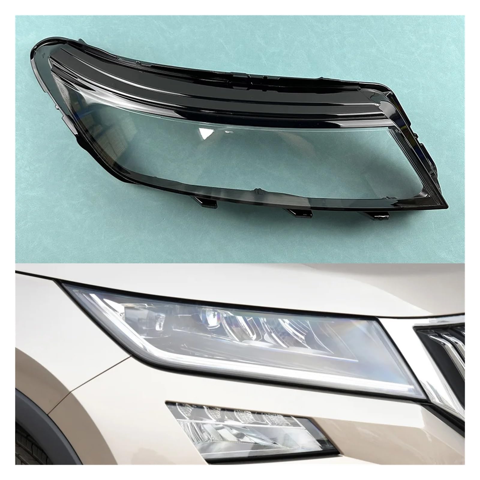 Scheinwerfergehäuse, transparenter Lampenschirm, Lampenschale, Masken, Scheinwerferlinsenabdeckung, kompatibel mit Skoda Kodiaq 2017–2021(1PCS Right Side) von HDBDFCL