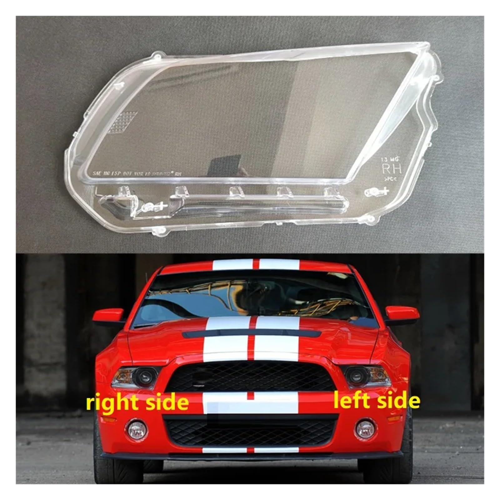 Scheinwerferglasschale Vorne Scheinwerferglas Lampenabdeckung Transparenter Lampenschirm Scheinwerferschirm Kompatibel for Mustang 2010 2011 2012 2013(Left Side) von HDBDFCL