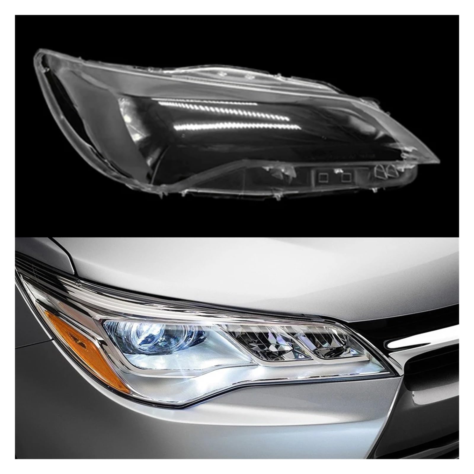 Transparente Scheinwerferglasschale, Lampenschirm, Scheinwerferlinsenabdeckung, kompatibel mit Toyota Camry 2015 2016 2017, europäische und amerikanische Version(American Right) von HDBDFCL