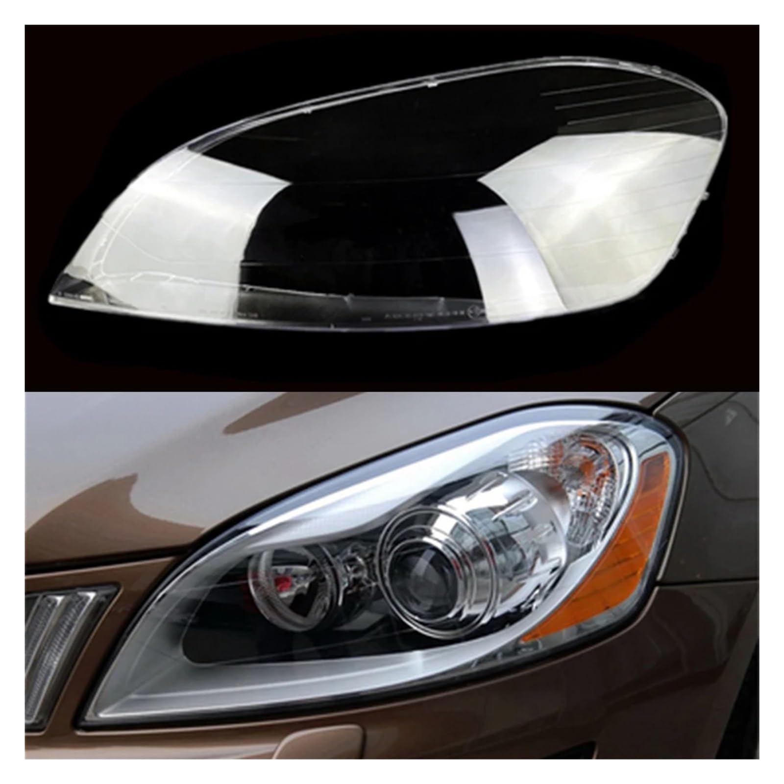 Transparenter Lampenschirm, Scheinwerferabdeckung, Lampenschirm, Autoscheinwerfer-Gehäuseabdeckung, Linsenlichtkappen, kompatibel for Volvo XC60 2009 2010 2011 2012 2013(Left) von HDBDFCL