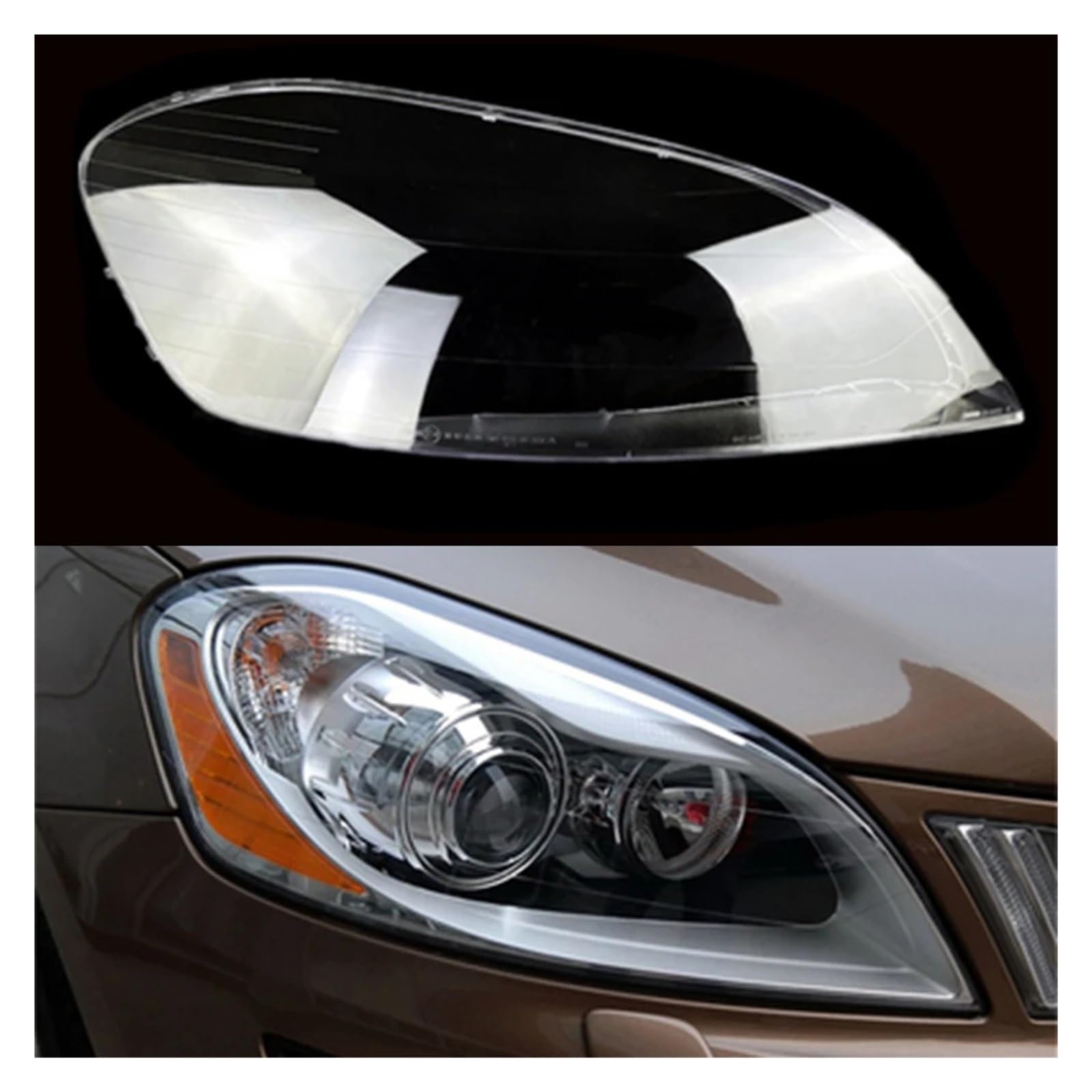 Transparenter Lampenschirm, Scheinwerferabdeckung, Lampenschirm, Autoscheinwerfer-Gehäuseabdeckung, Linsenlichtkappen, kompatibel for Volvo XC60 2009 2010 2011 2012 2013(Right) von HDBDFCL