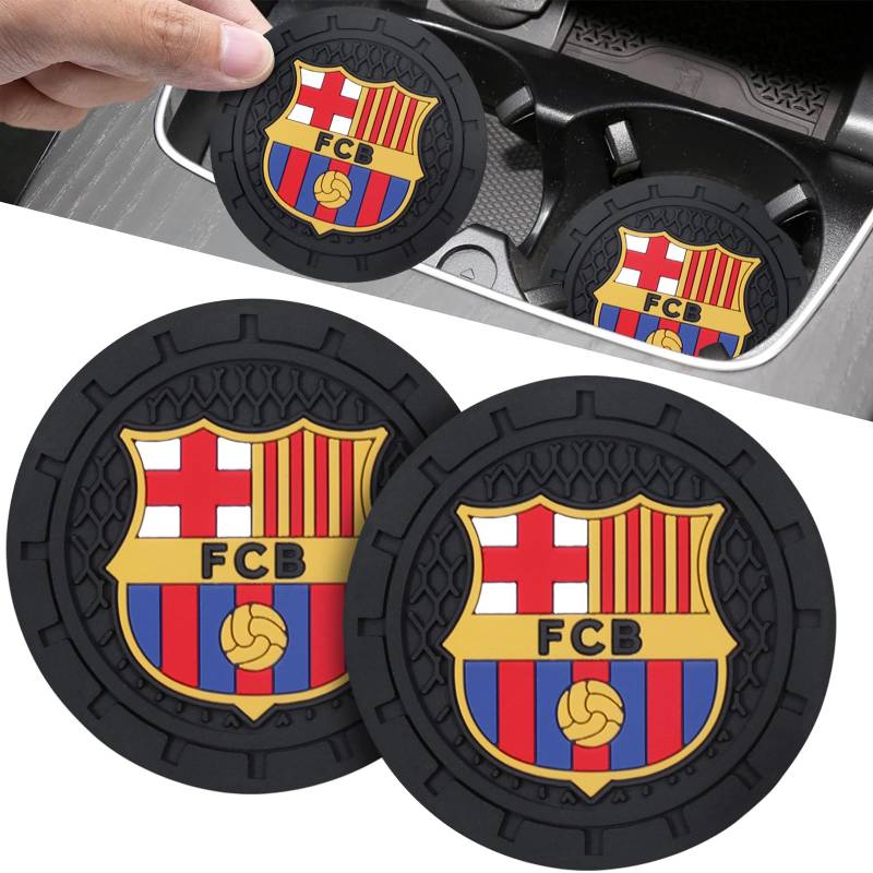 Barcelona Auto Getränkehalter Untersetzer Souvenir für Barcelona Fans,2 Stück Auto Getränkehalter Untersetzer für Fußballfans,Auto Untersetzer,Getränkehalter Untersetzer für Auto Cupper-Rahmen von HDBDYH