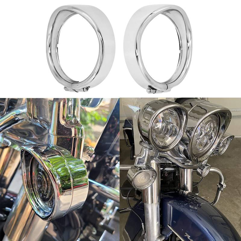 HDBUBALUS Chrom-Visier-Abdeckung für Blinker, passend für Harley Touring Electra Glide Road King Softail von HDBUBALUS