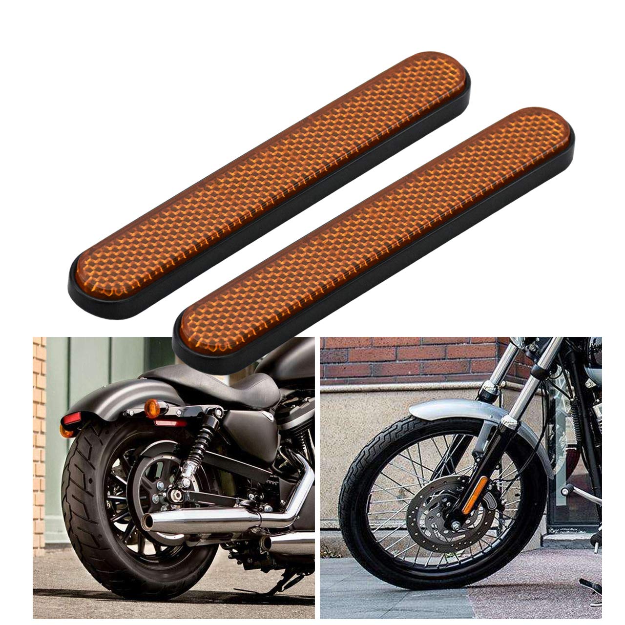 HDBUBALUS Främre bakre reflektor klistermärke sadelväska spärrskydd reflektor nedre gaffel reflektor passar för Harley Touring Sportster XL883 Touring Dyna 1 par von HDBUBALUS