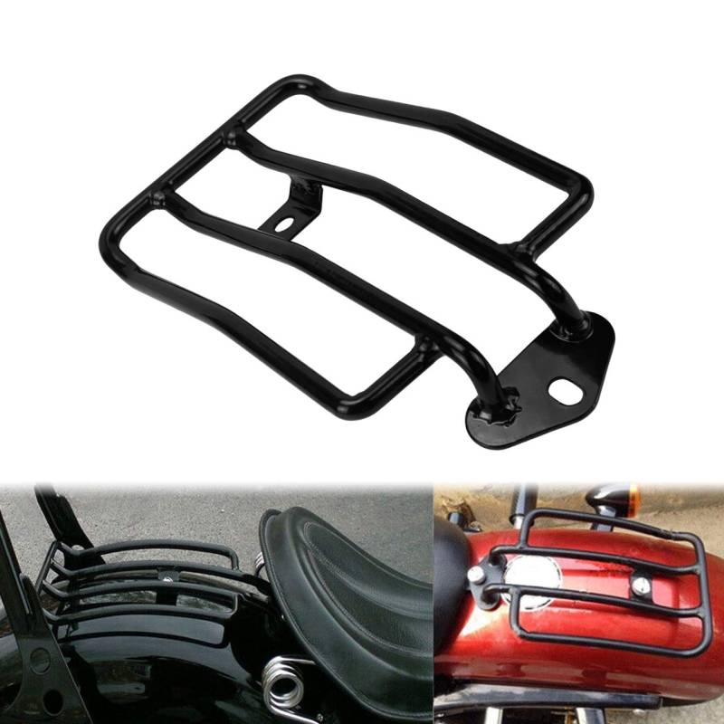 HDBUBALUS Motorcycle Luggage Rack Rear Fender Rack Plated Luggage Shelf Fit for Solo Seat Fit for HD Harley 2004+ XL SPORTSTER - Smoothly Plated Finish - Black von HDBUBALUS