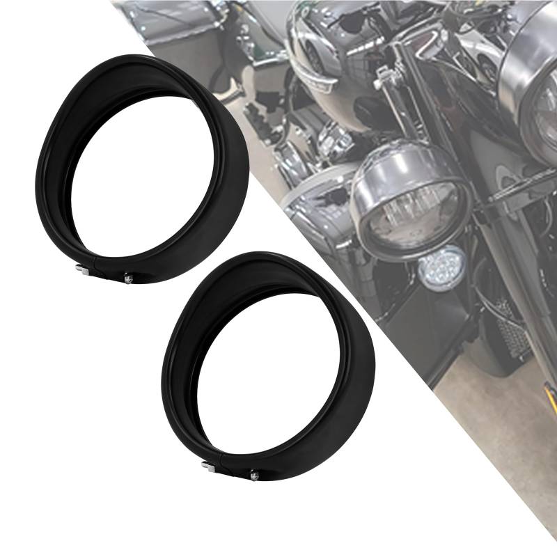 HDBUBALUS Motorcykel 4,5 tum 4 1/2 tum LED extra ljus dimljus visir stil passande lampa trimring för Harley, svart von HDBUBALUS